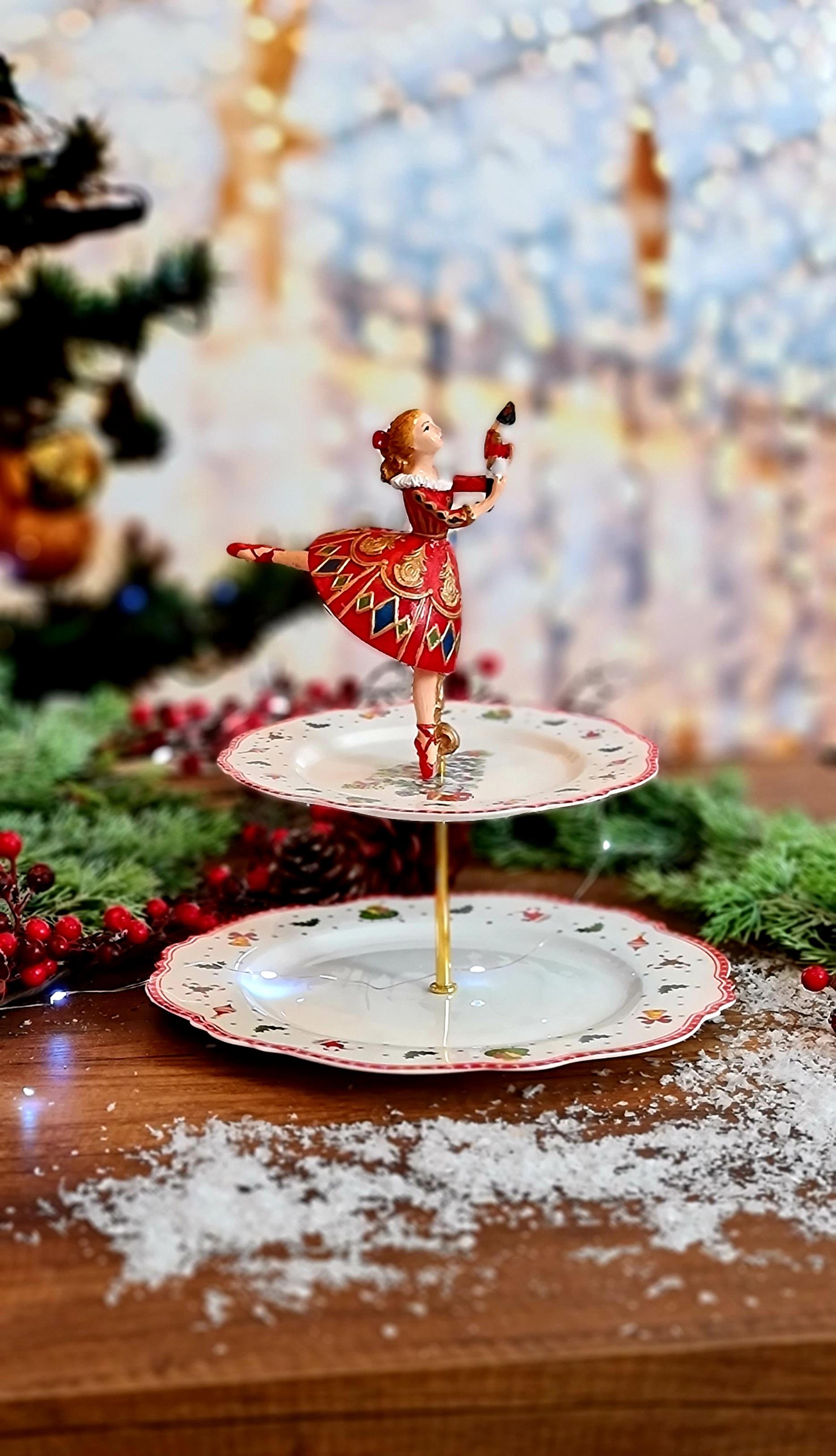 Clara 2 katlı servis sunum tabağı