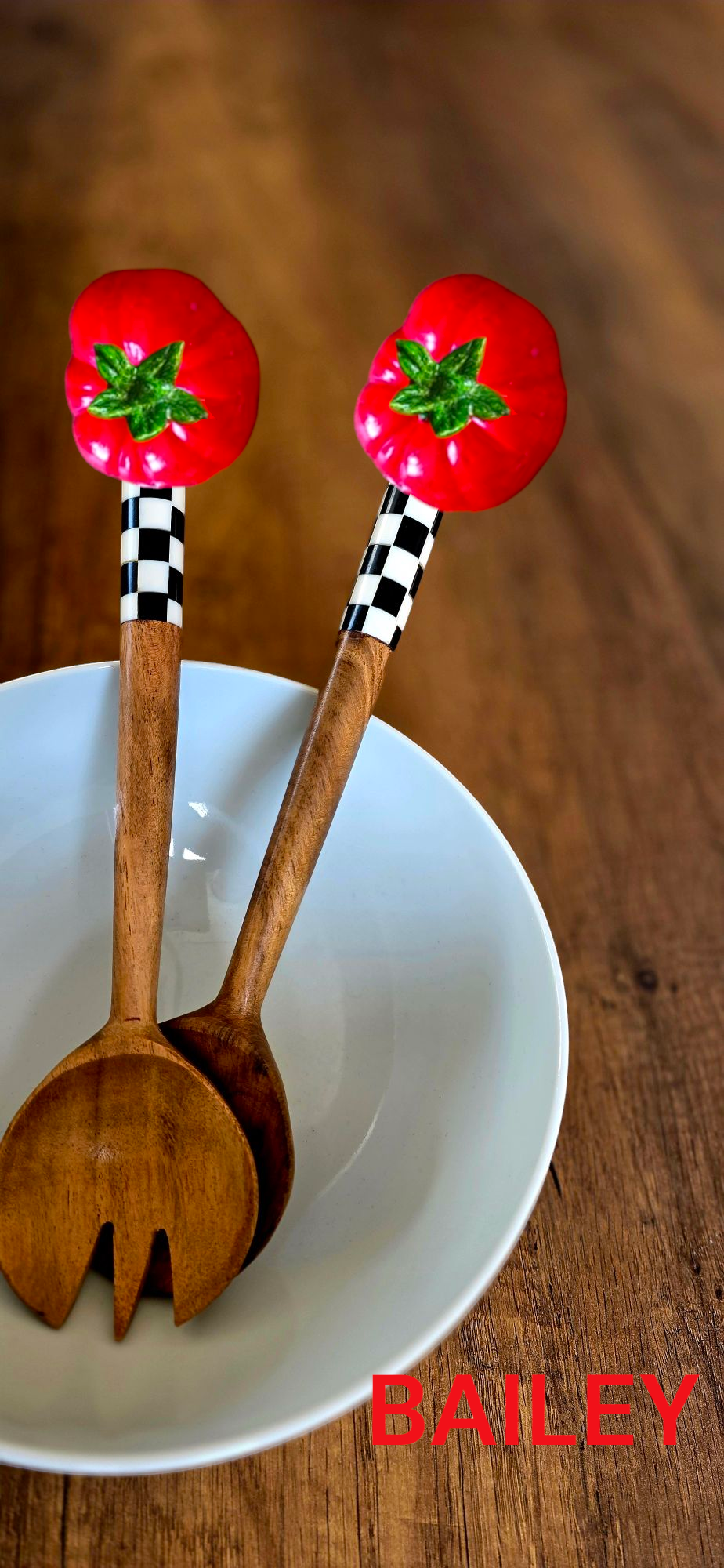 domatesli ahşap salata servis 2 li