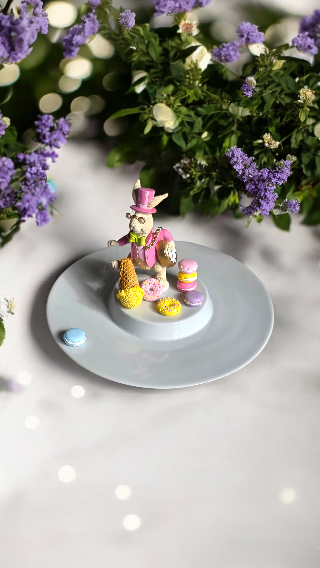 dondurmalı tavşan tabak pembe 30 cm