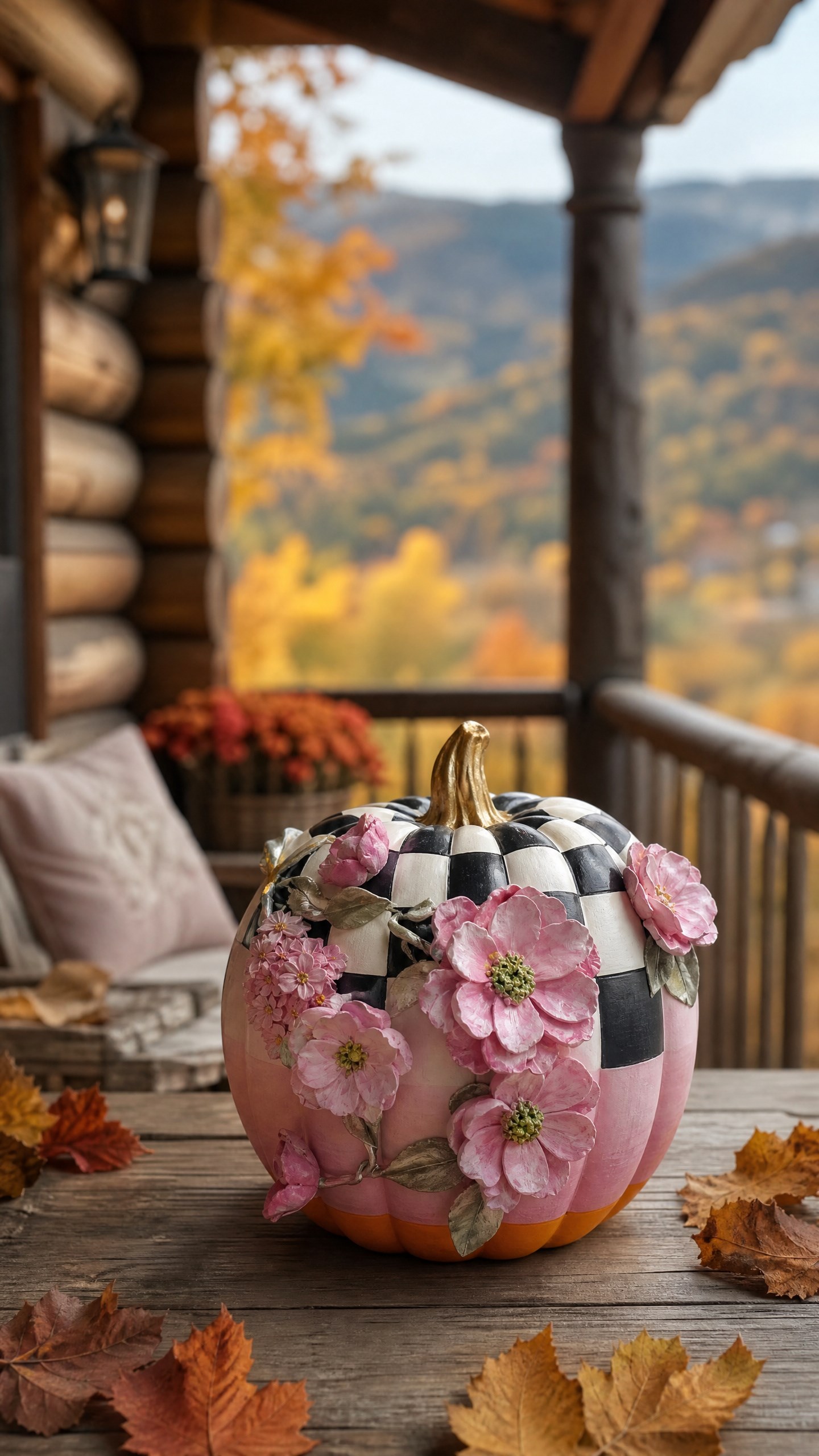 flower pumpkin degrade pink 27 cm