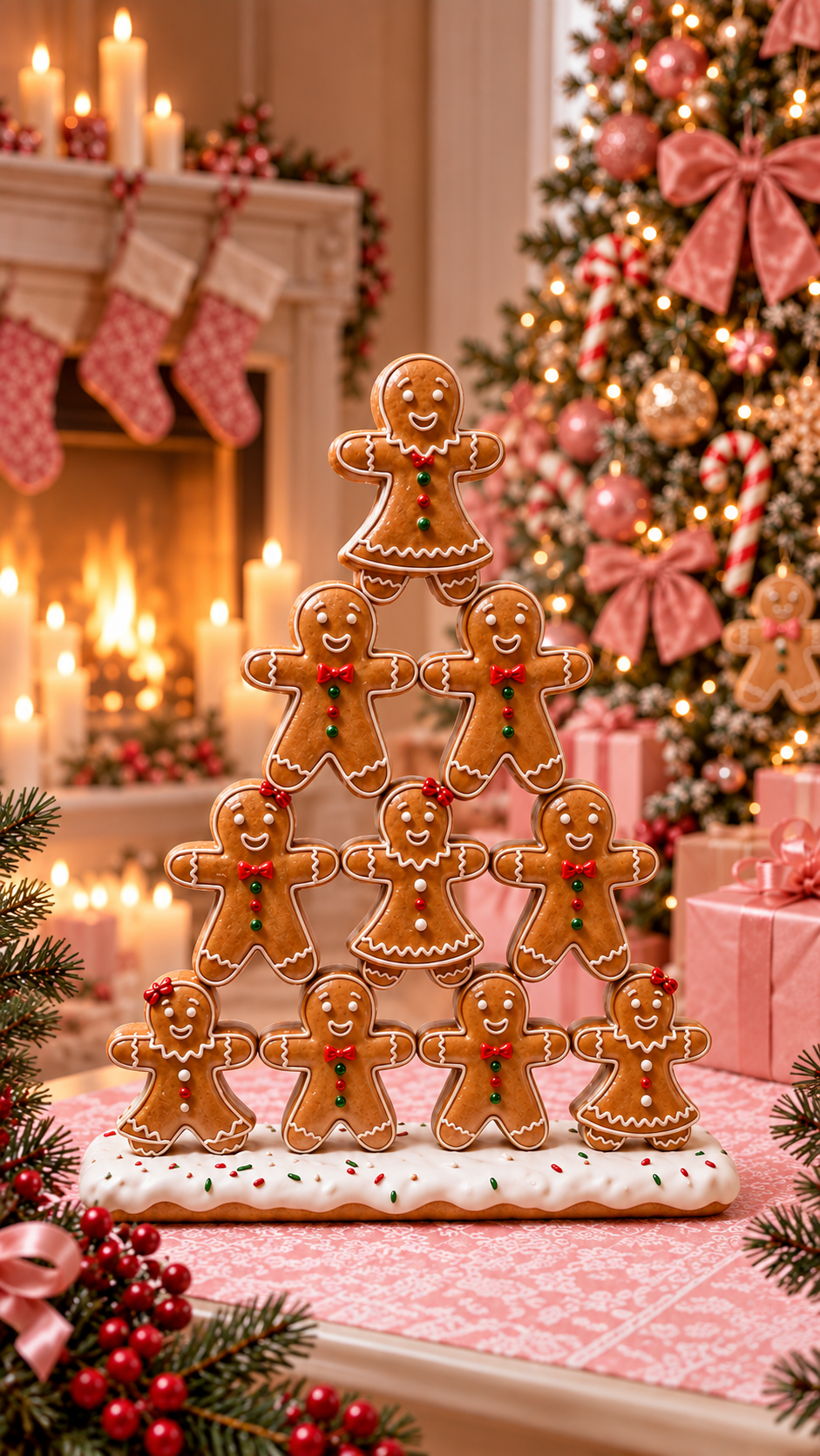 Gingerbread Cookie tree crema 33 cm
