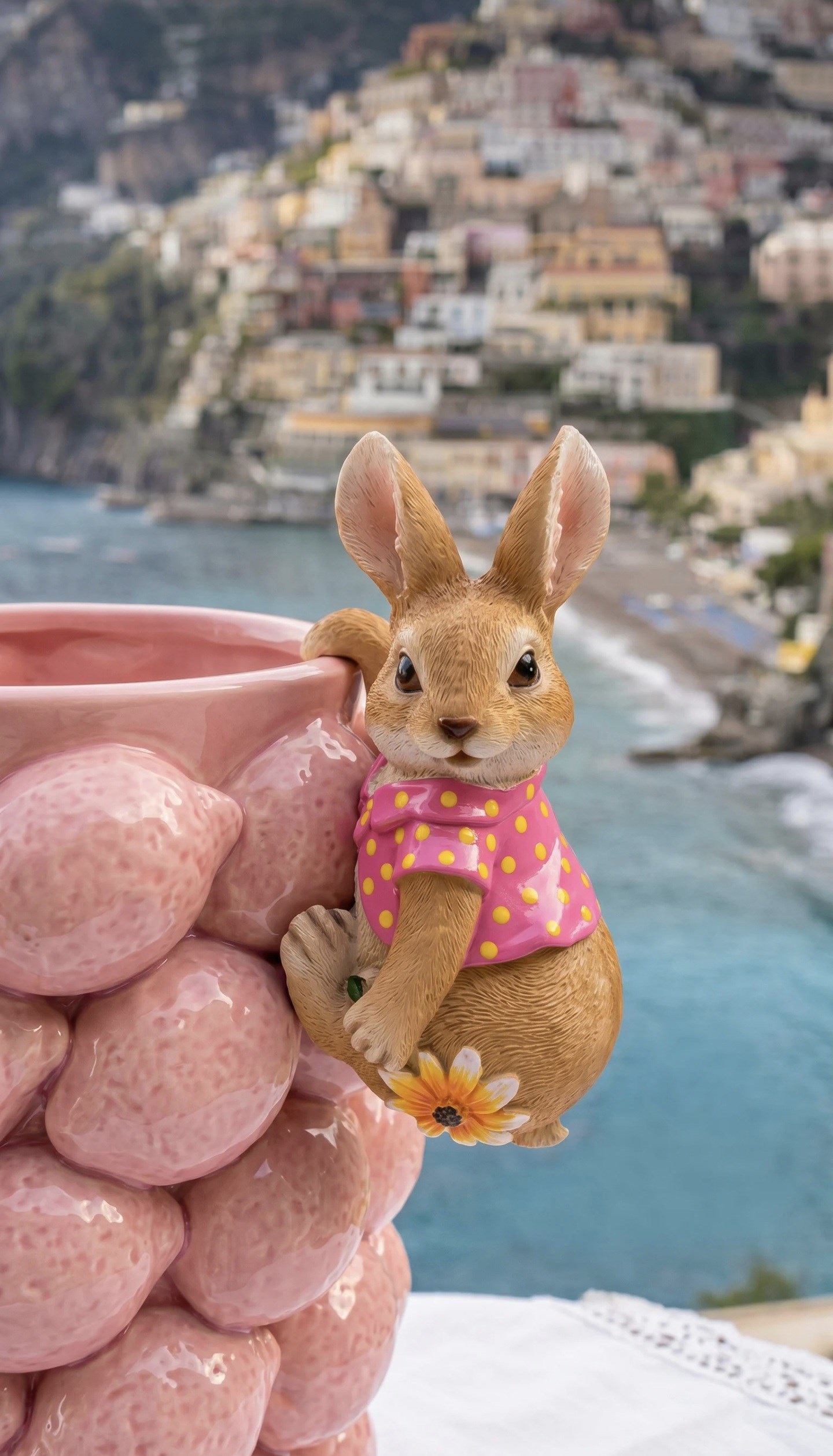 hanging rabbit barbie pembe puantiye