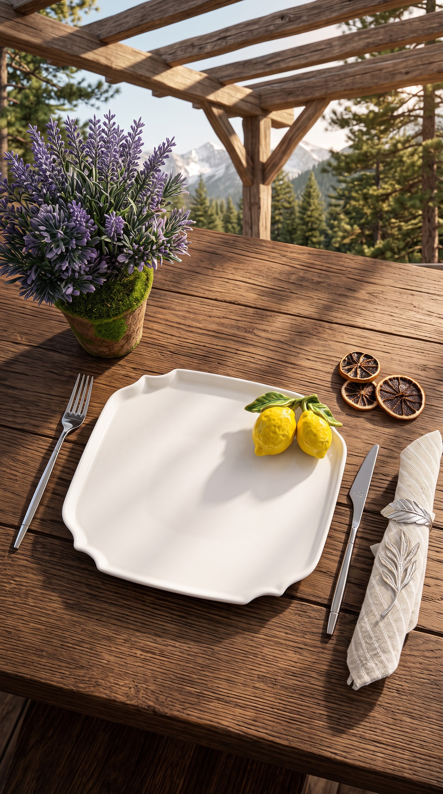 limonlu kare tabak 27 cm