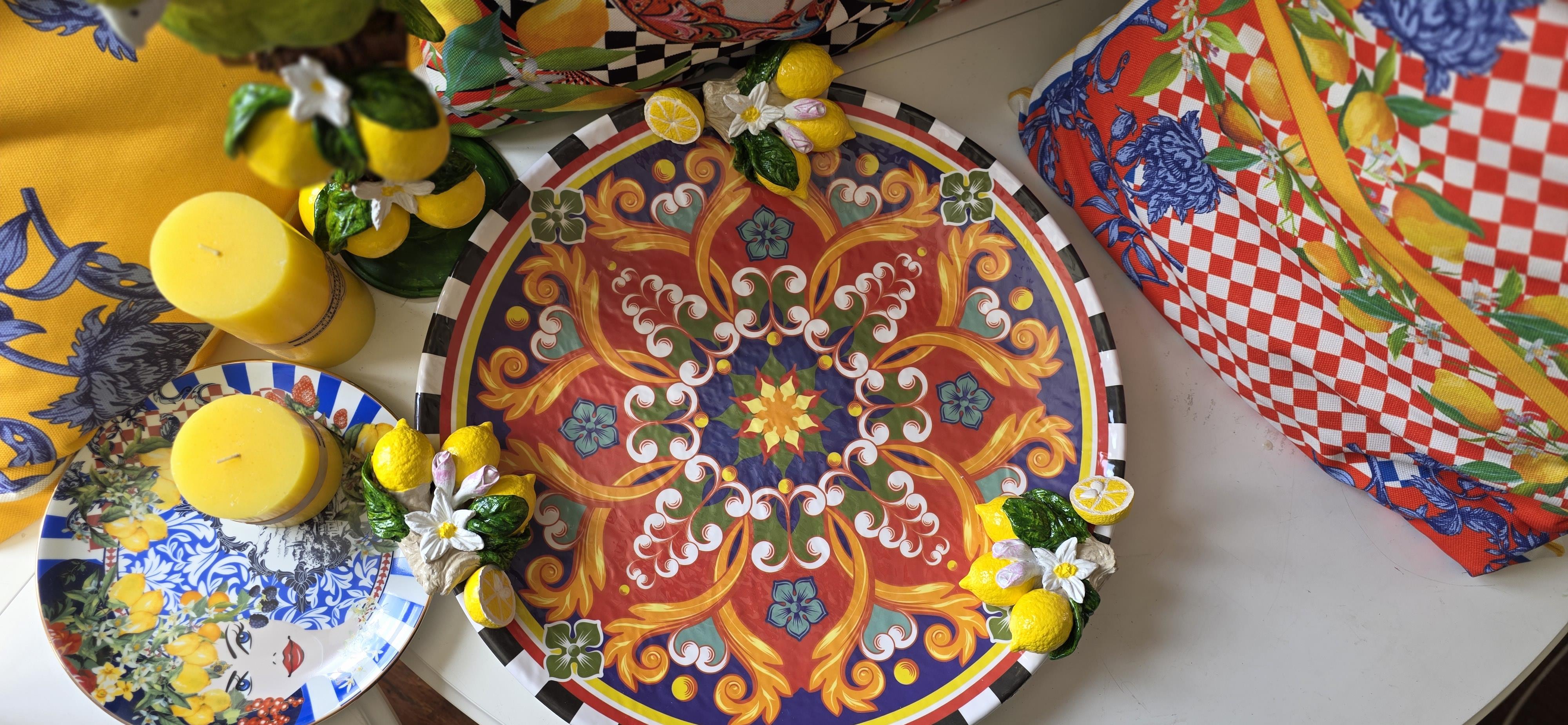 limonlu melamin tepsi 45 cm