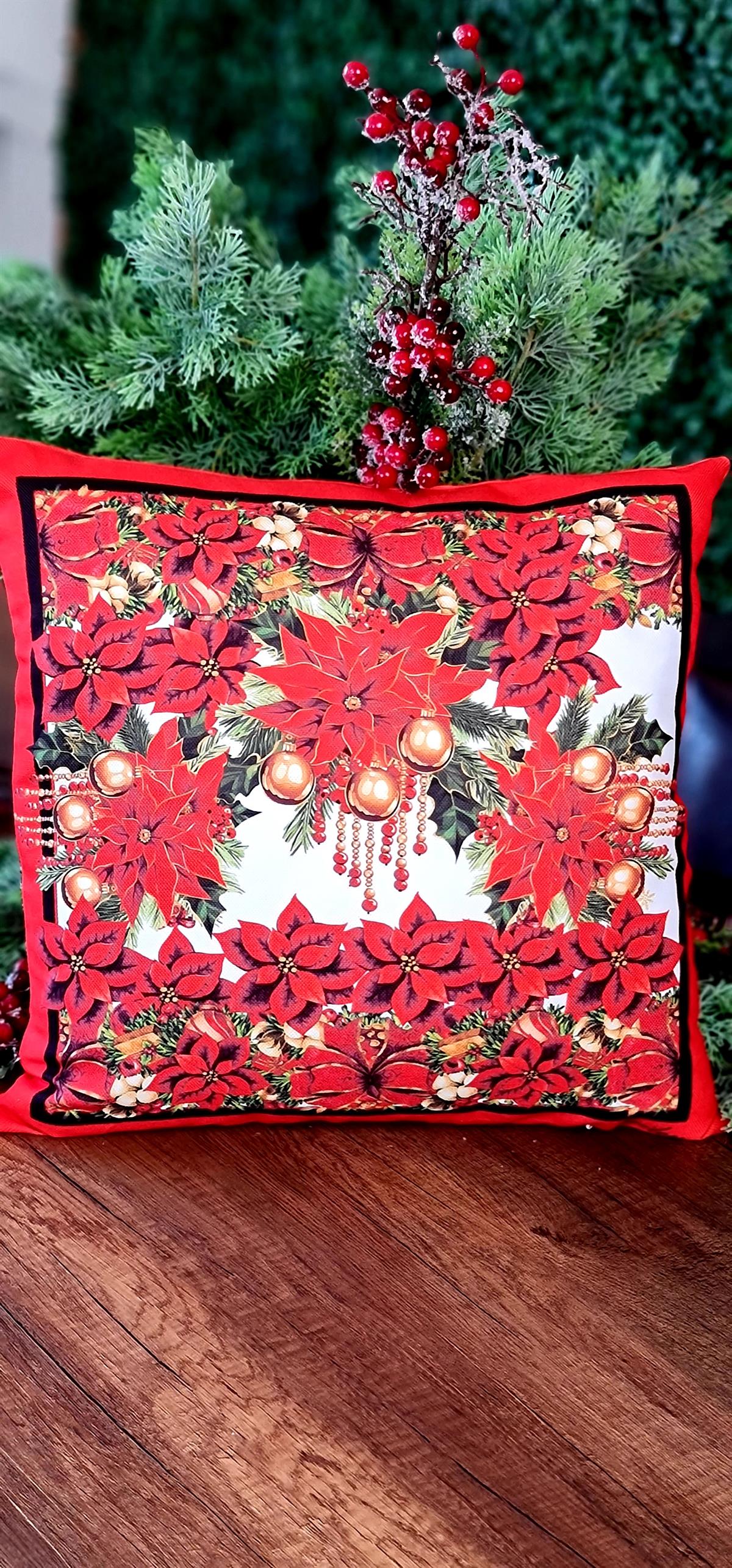 Noel ekose kırlent kılıf 1