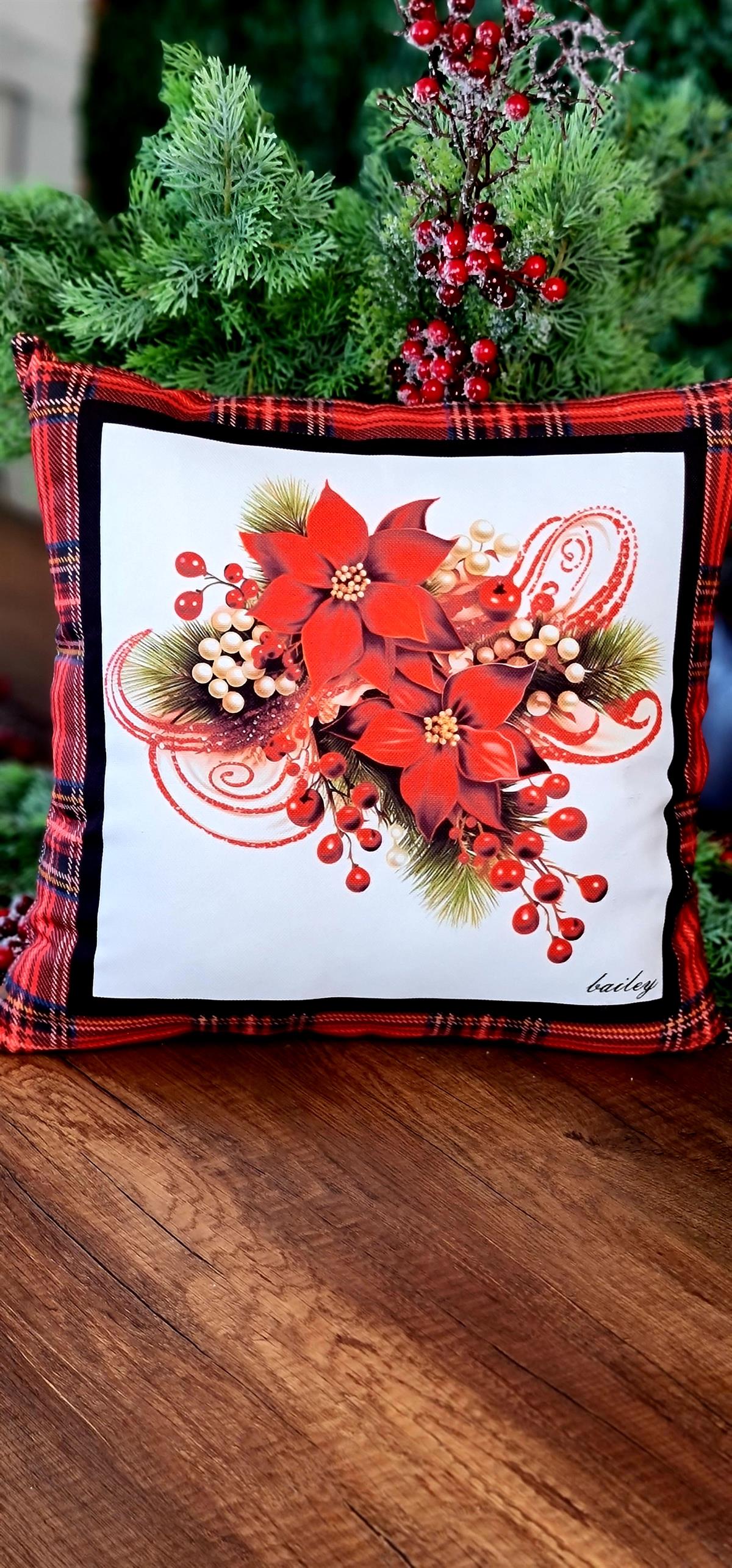 Noel ekose kırlent kılıf 2 