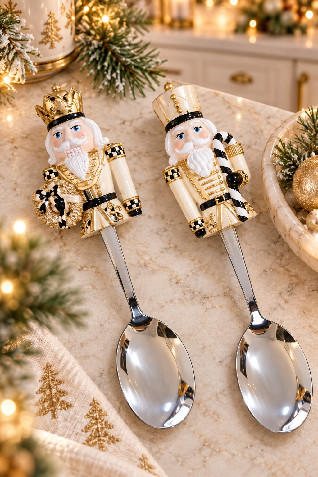 nutcracker 2 li servis kaşıkları Crema
