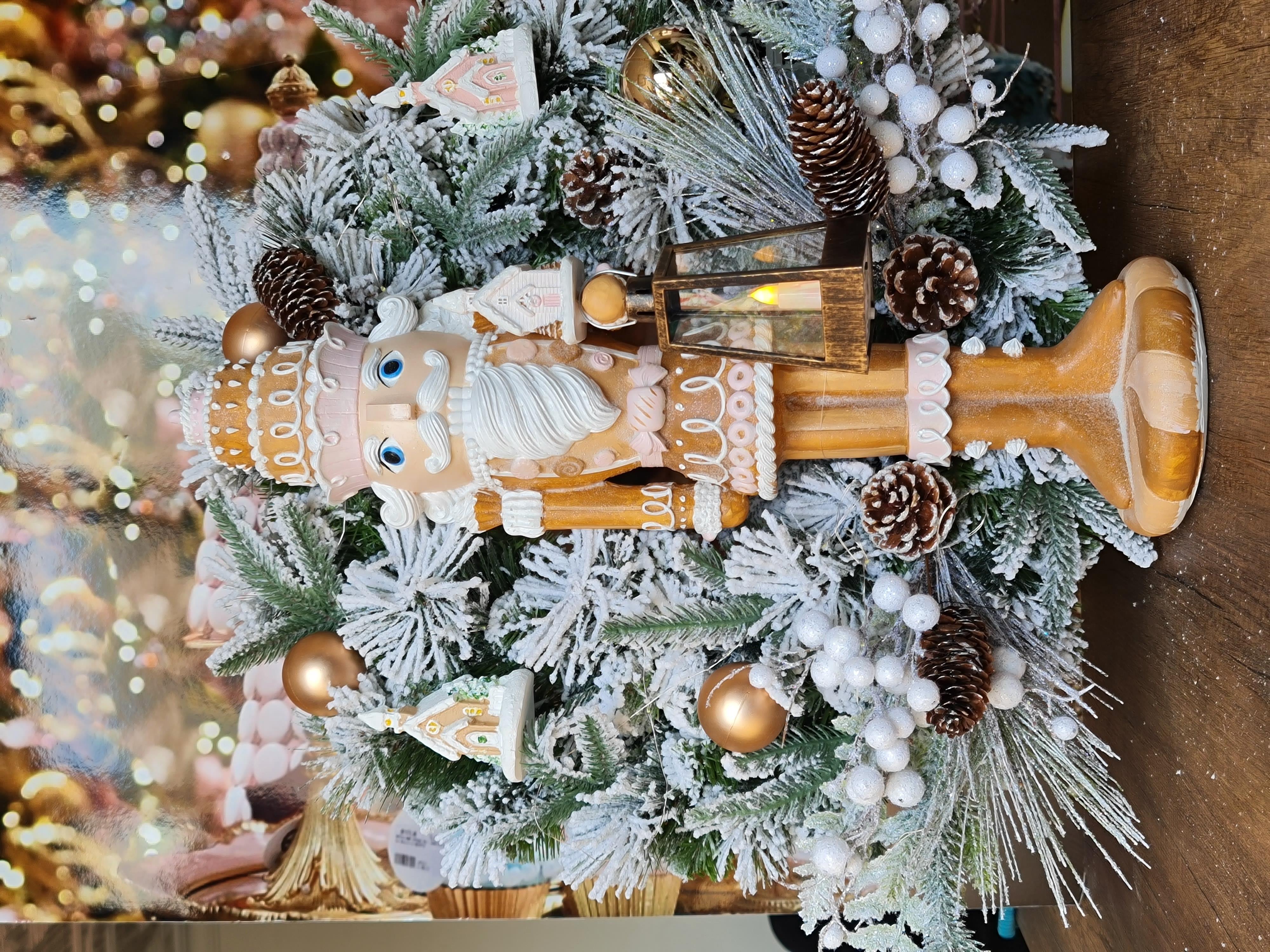 nutcracker ginger pink çelenk deco 60 cm