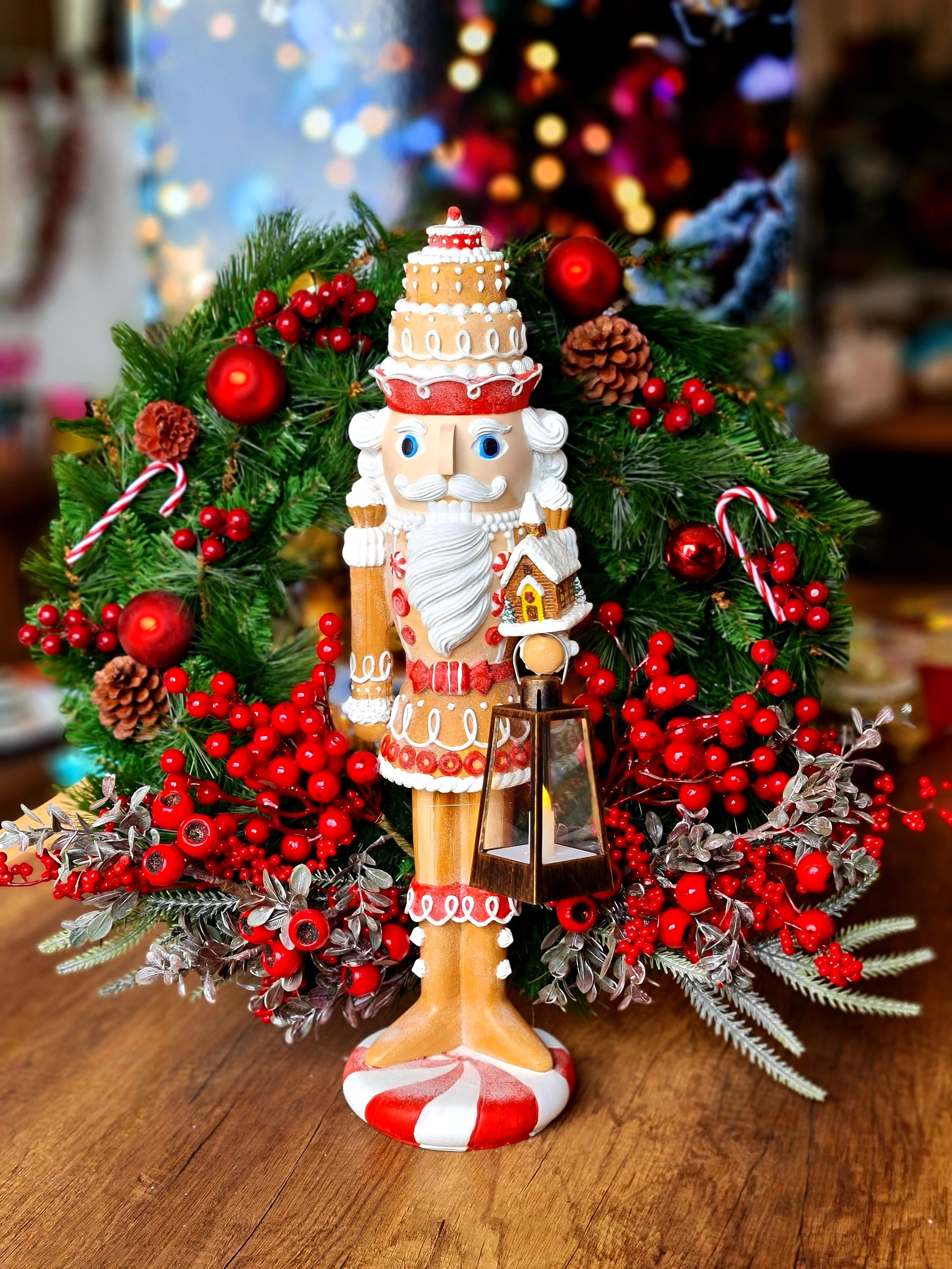nutcracker ginger red çelenk deco 60 cm