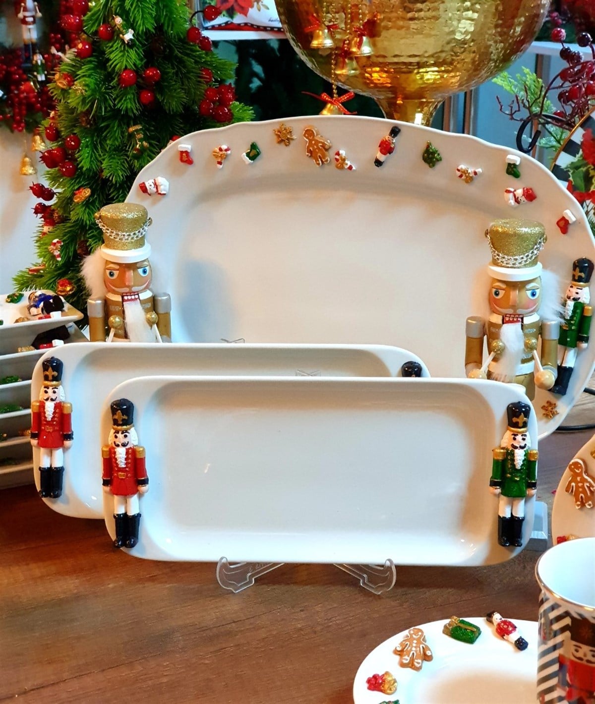 NUTCRACKER&CHRİSTMAS  29 cm dikdörtgen sunum tabağı