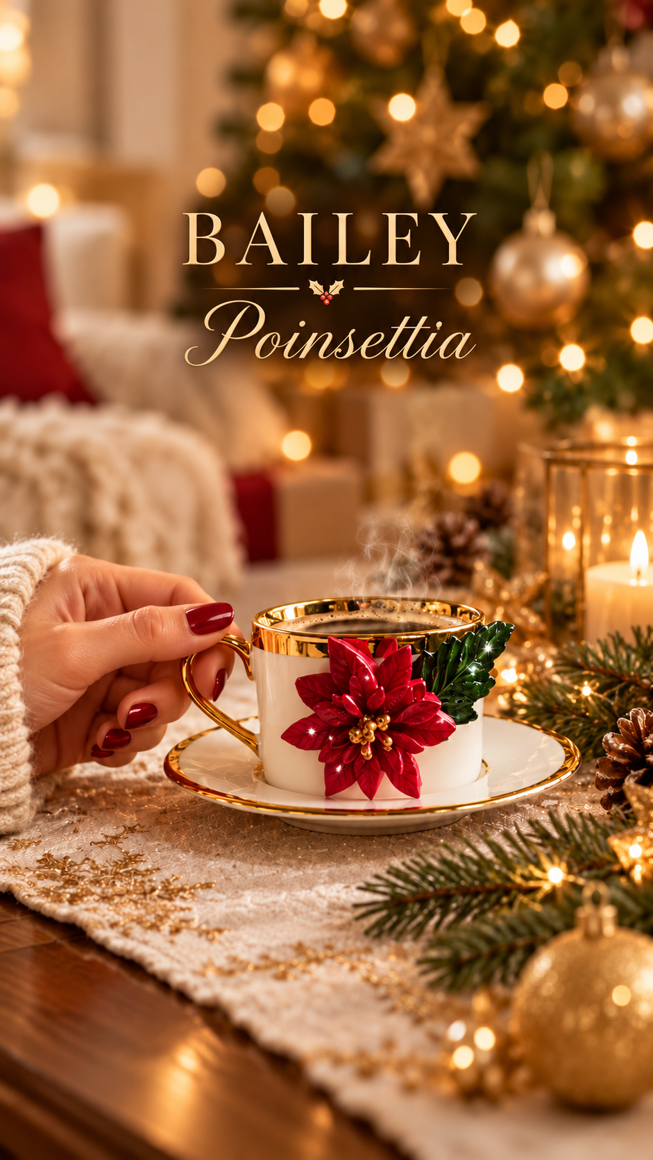 poinsettia nescafe fincanı