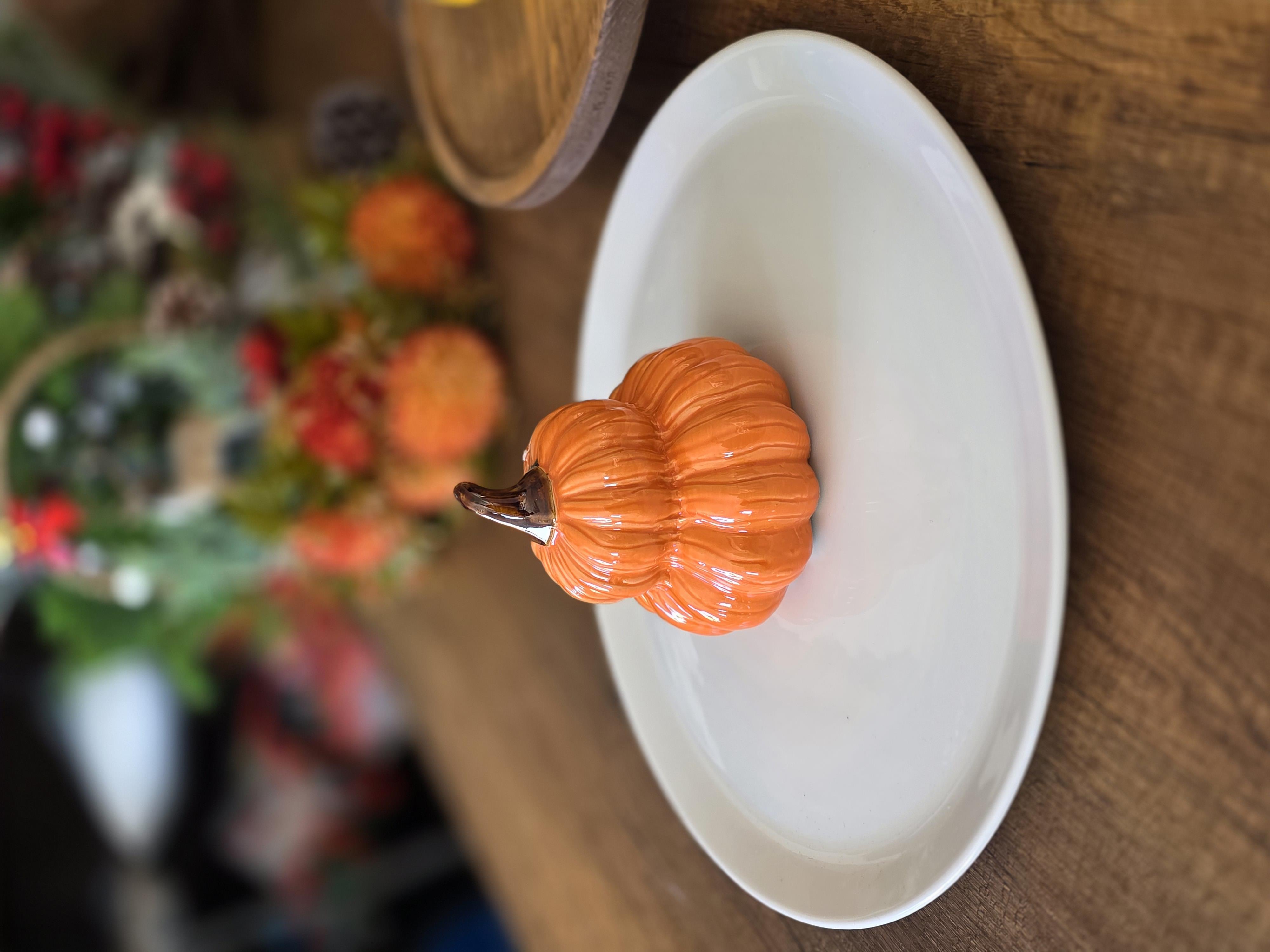 Porselen kabaklı tabak oranj 29 cm