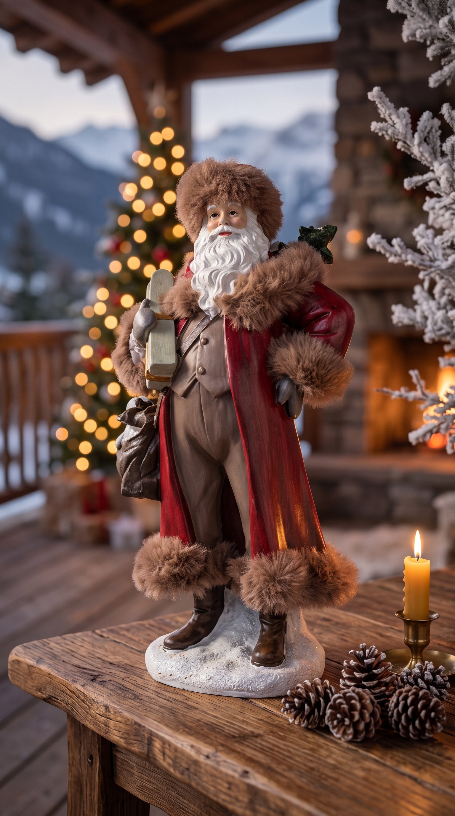 Santa in town 27 cm red