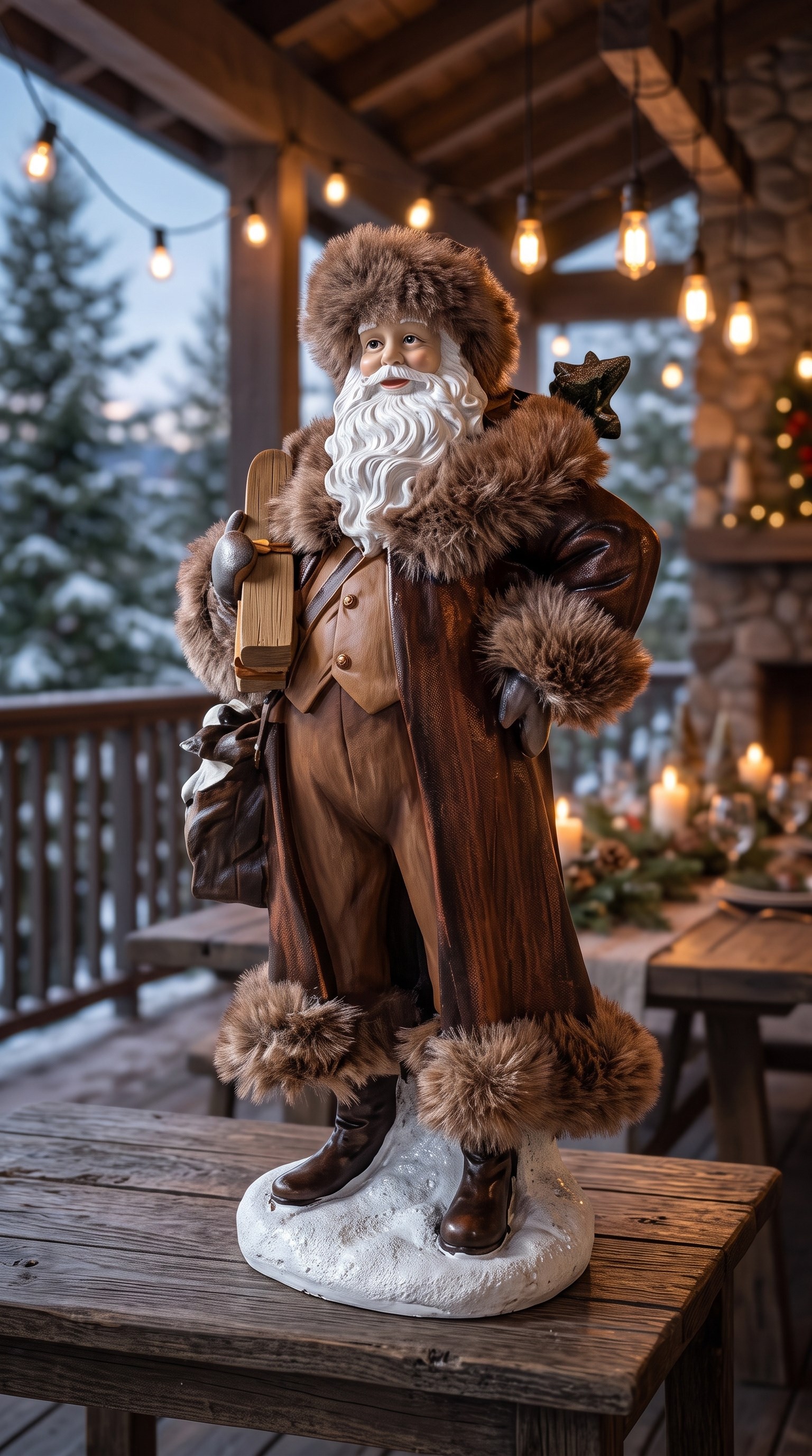 Santa in town decor chokolate 25 cm