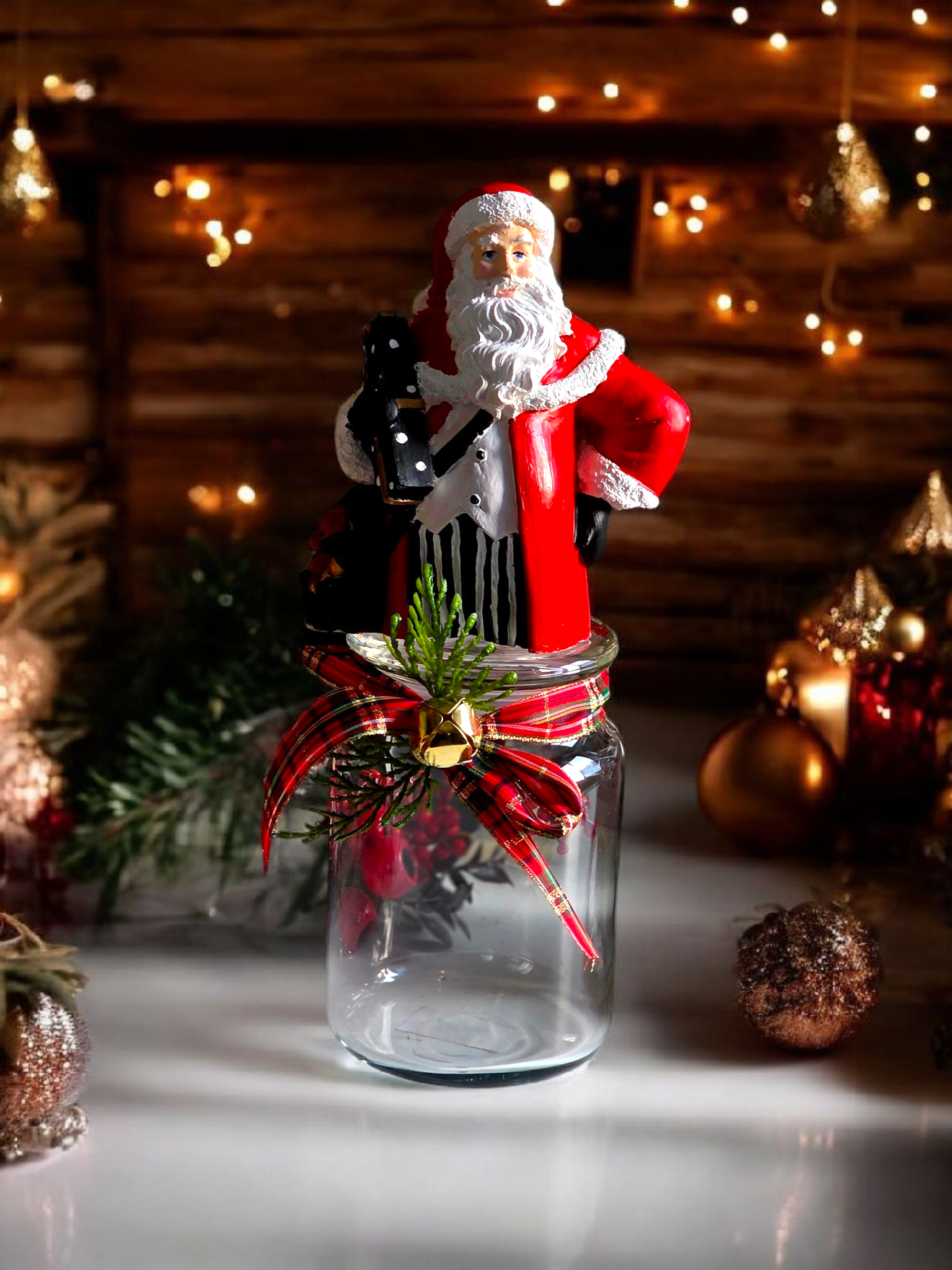 santa şekerleme kavanozu kırmızı