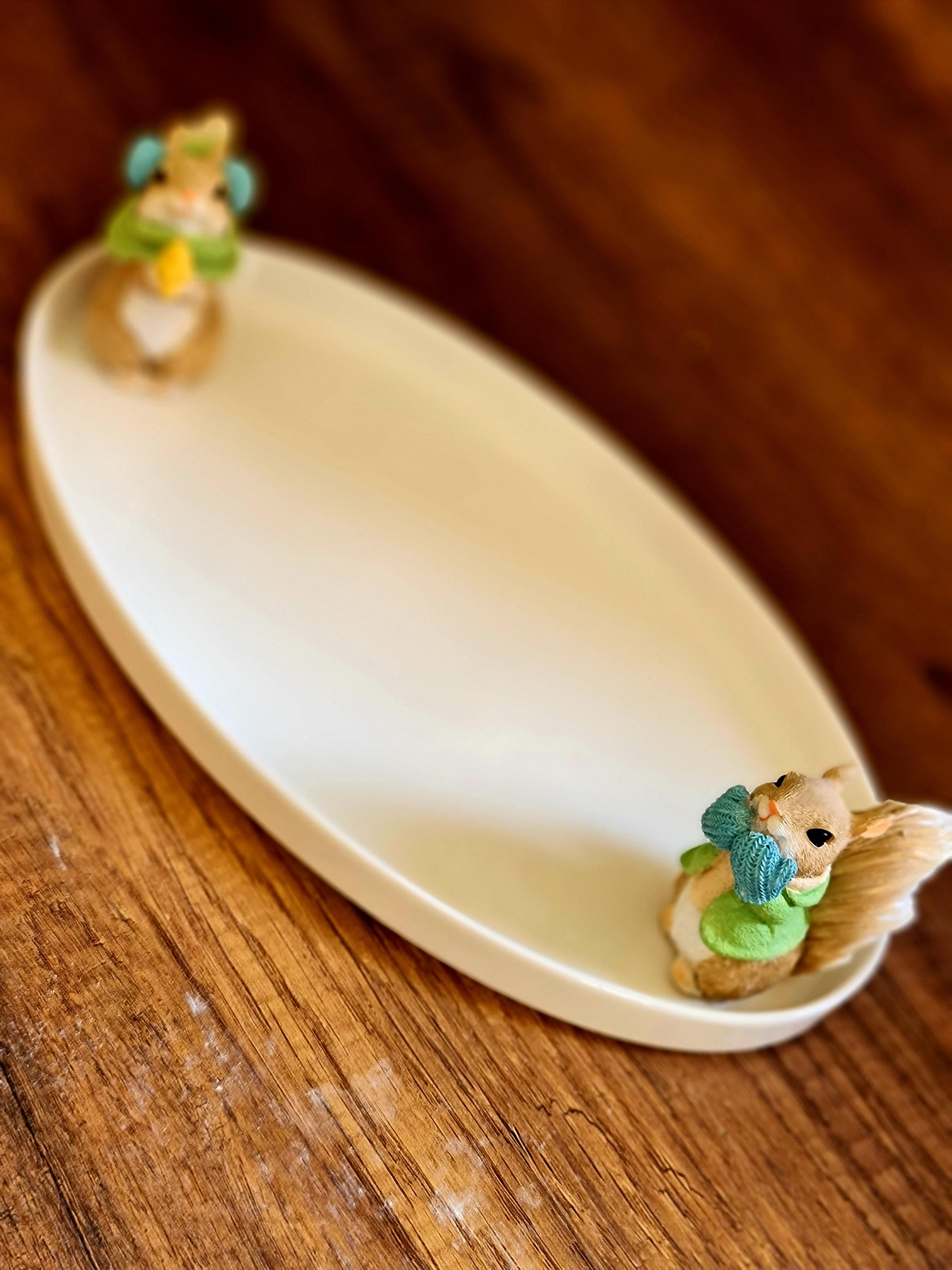 sincap yeşil oval sunum tabağı