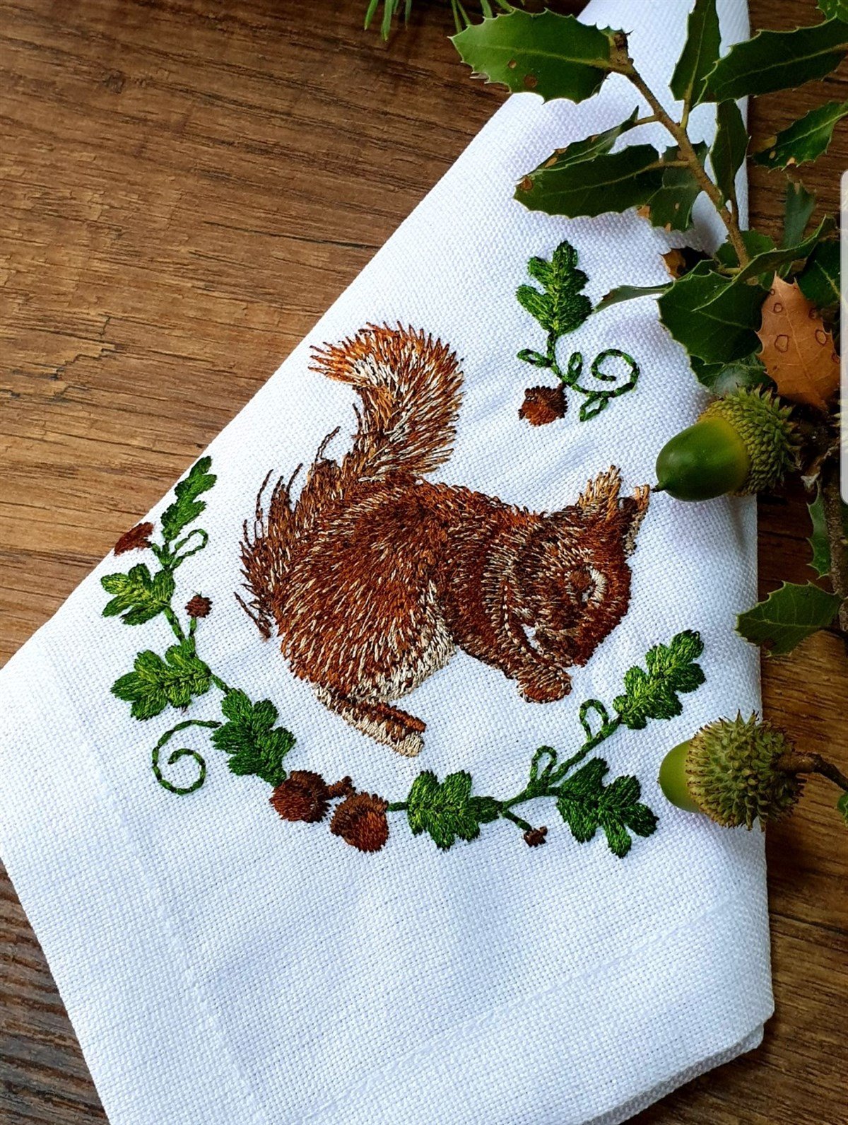 squirrel peçete nakışlı 40*40 cm