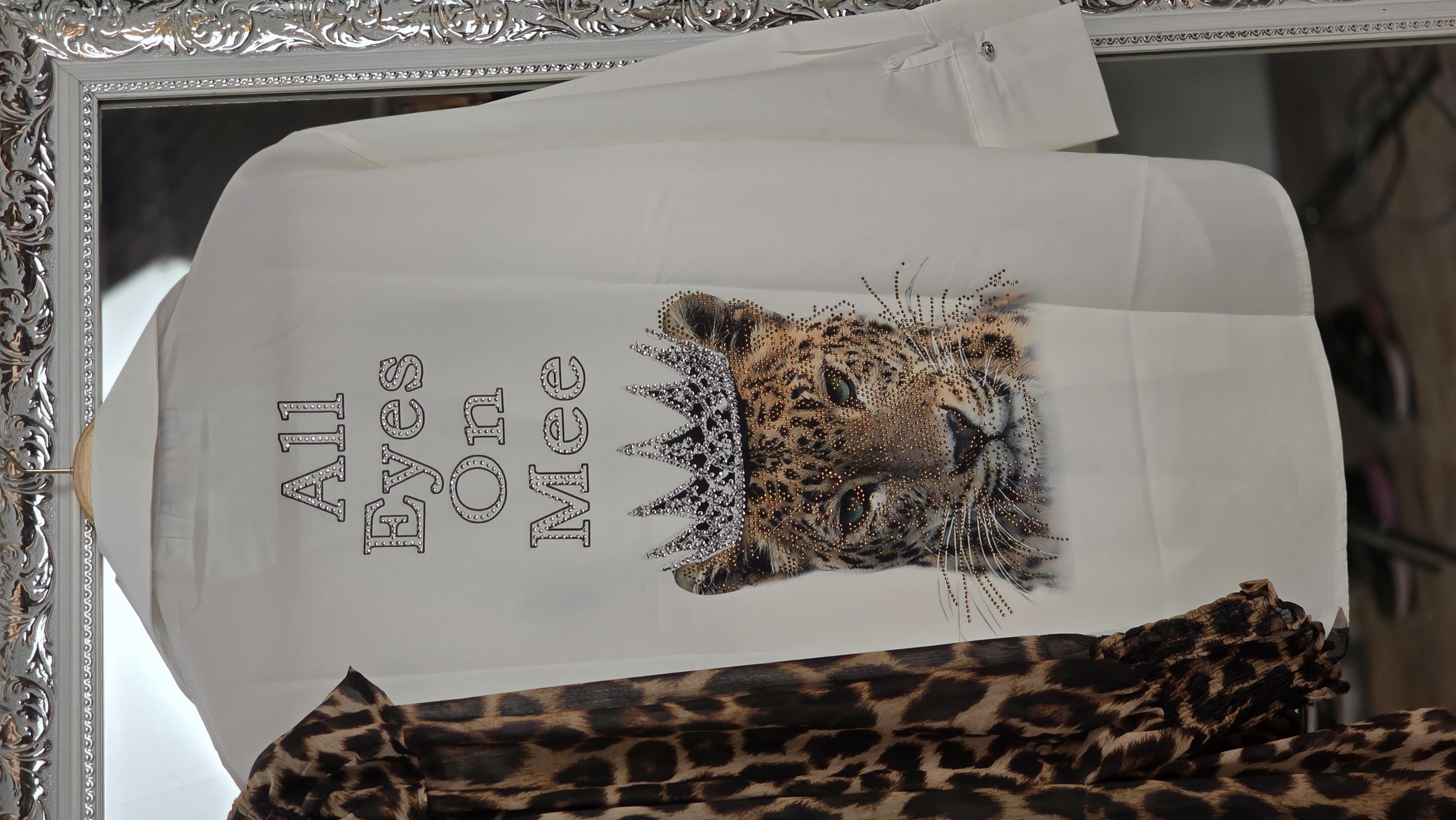 Taçlı leopar gömlek