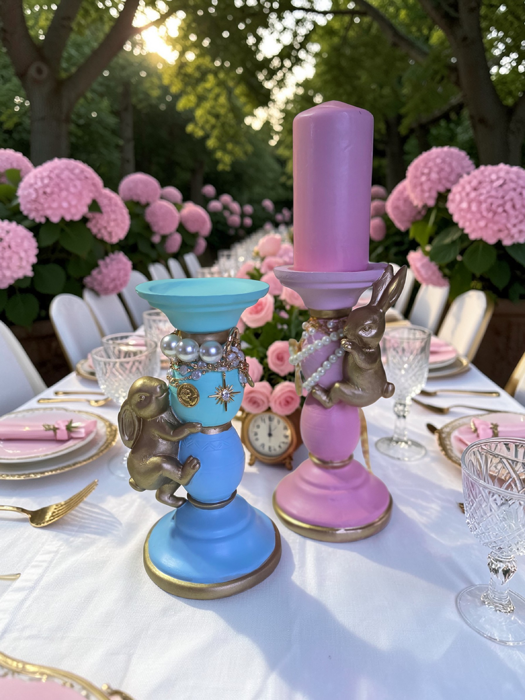 tavşan mumluk pembe