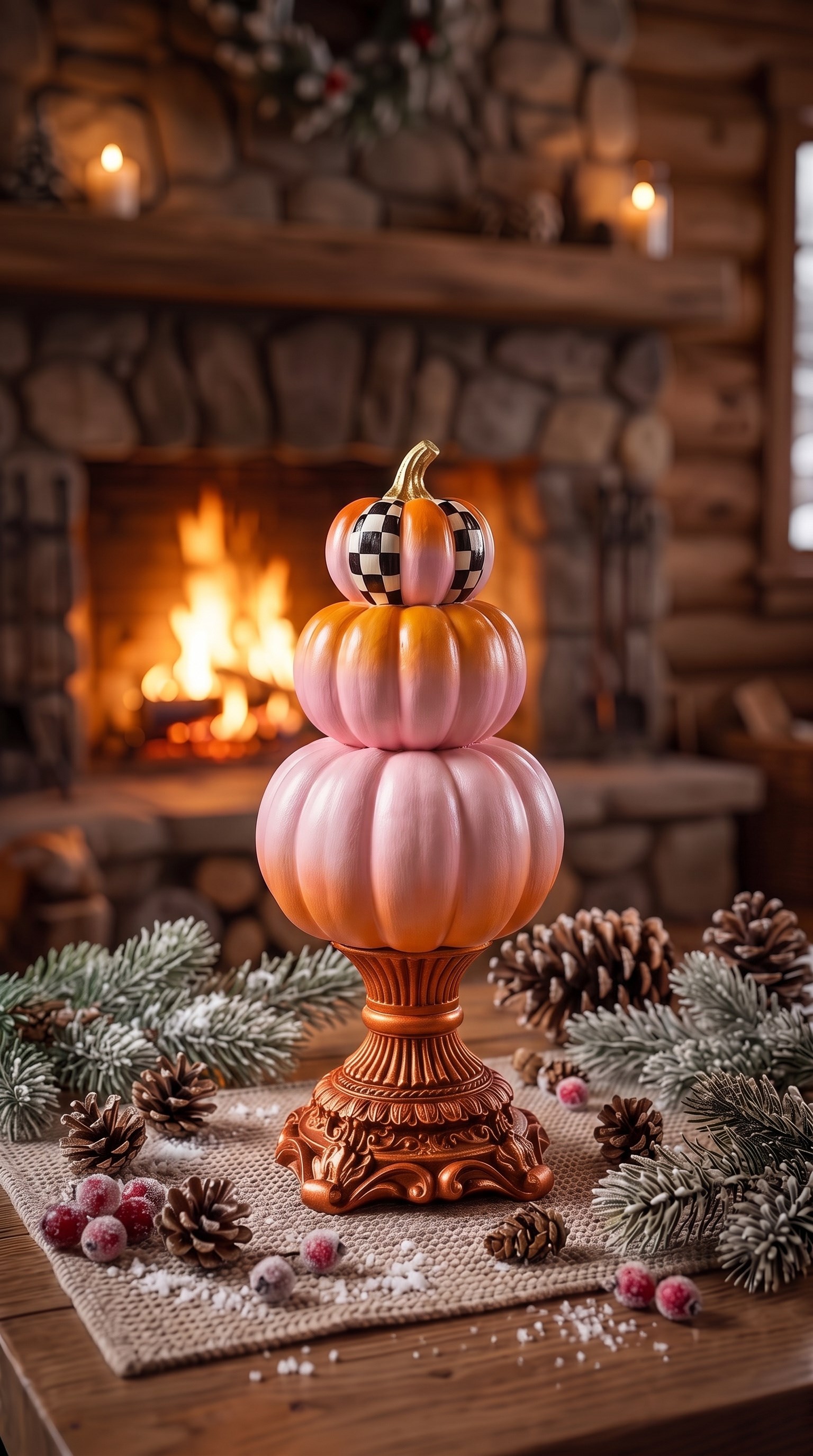 triple noel decor pink