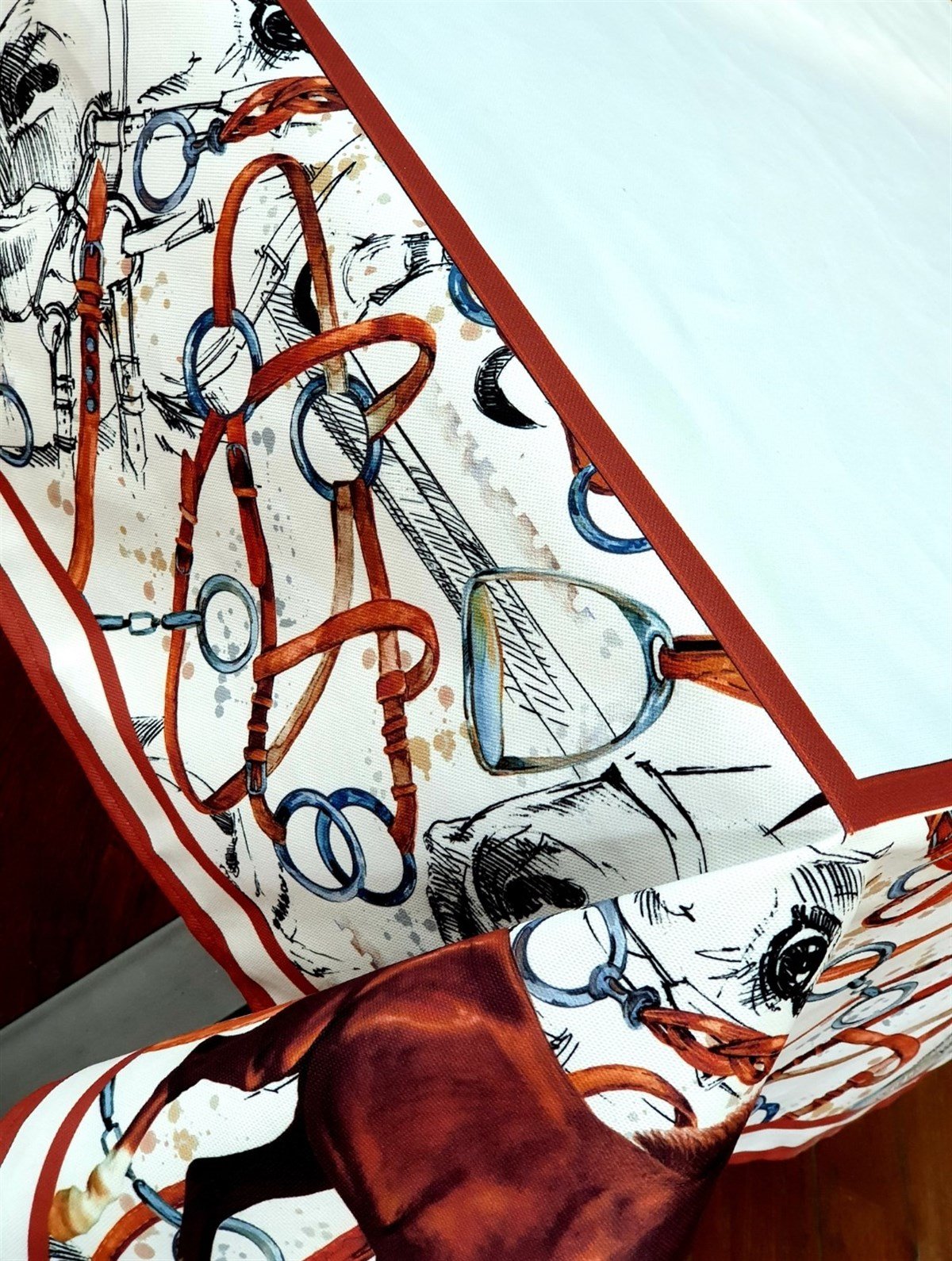 vintage horses masa örtüsü 240*140 cm