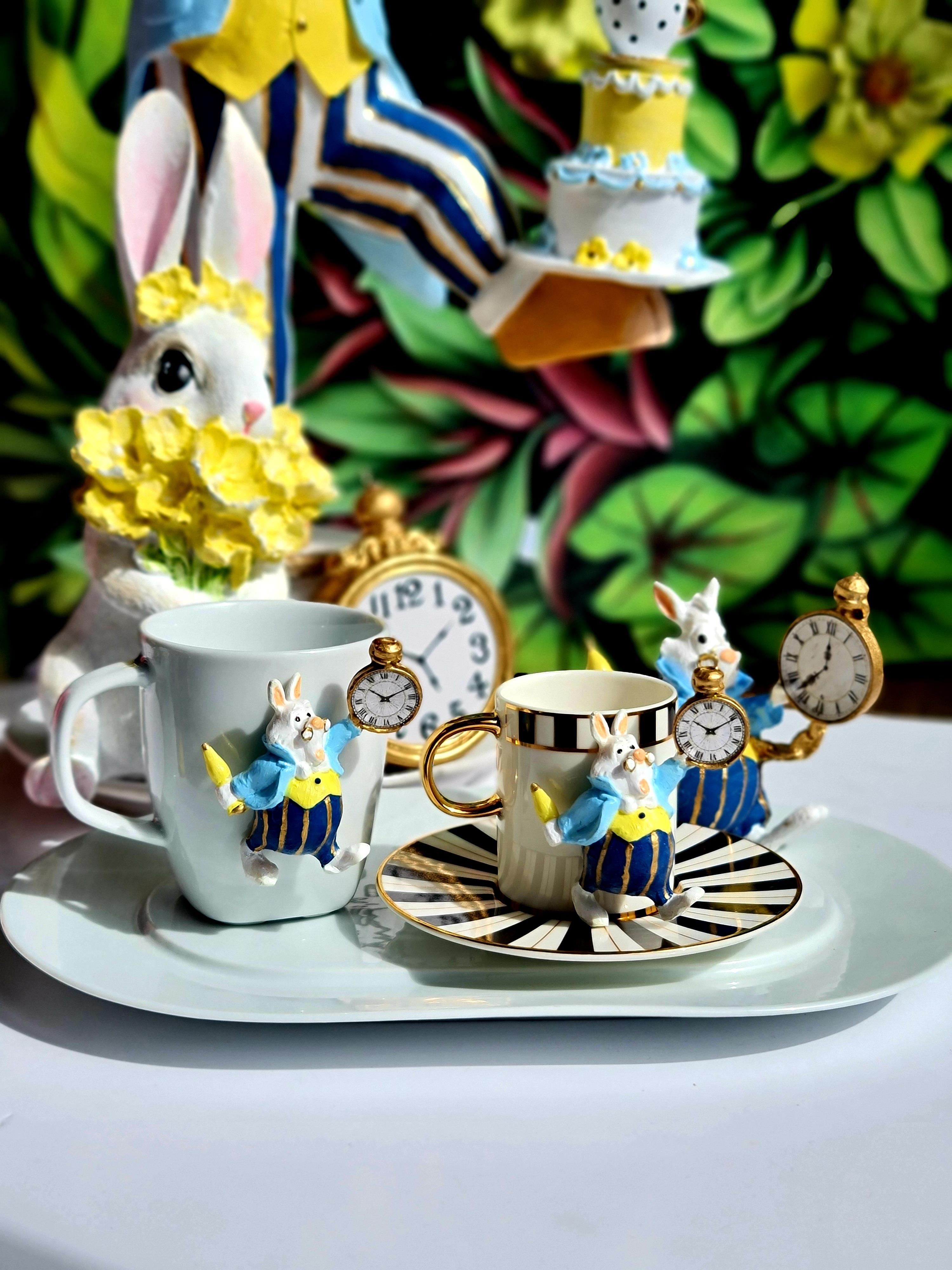 White rabbit mug