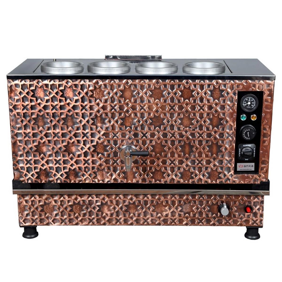 Anka 4 Demlikli Antik Pro Kompakt Otomatik Elektirikli Ve Gazlı Çay Makinesi