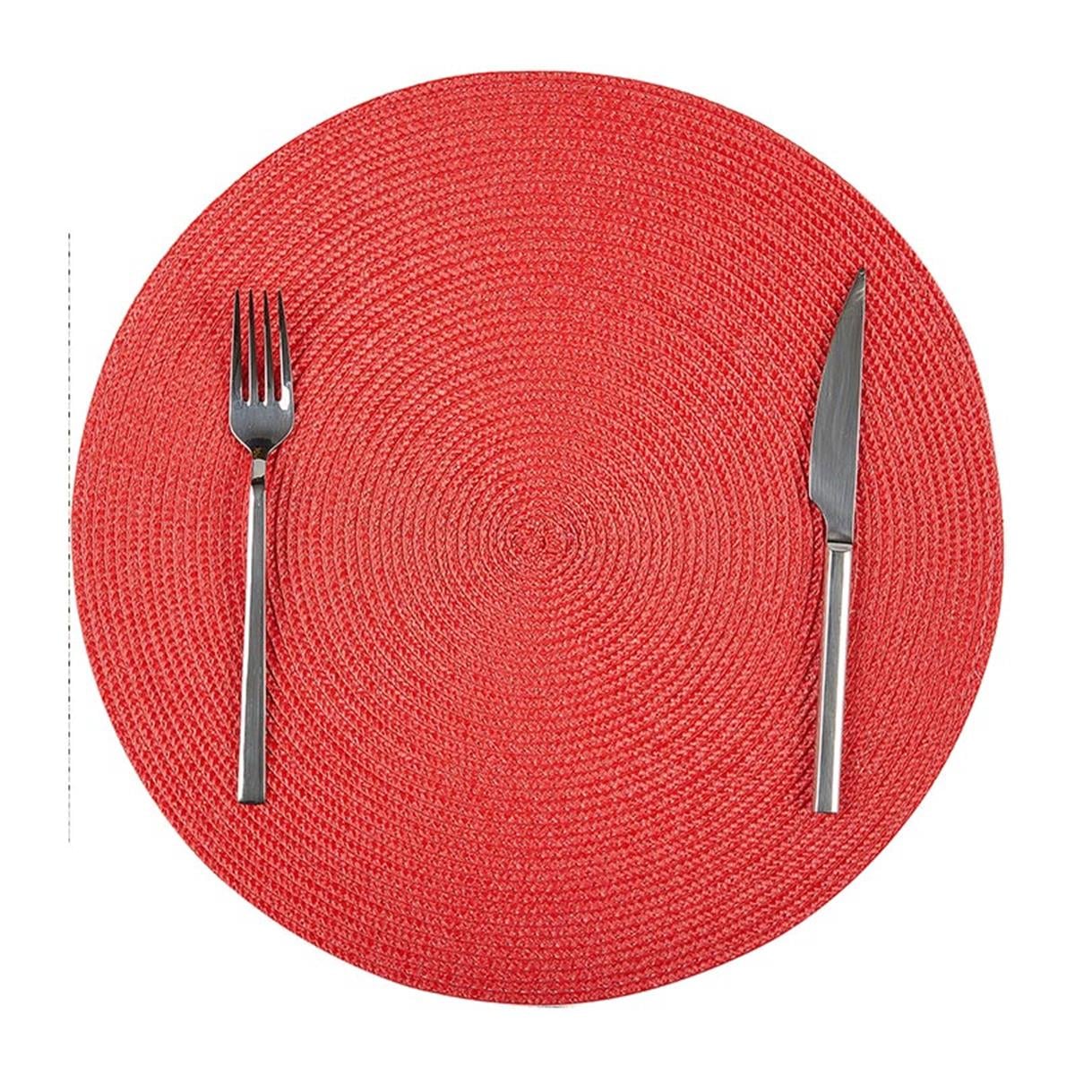 Biradlı Brd-1840 Amerikan Servis Yuvarlak Pvc Kırmızı 38Cm BiradlıBR.BRD-1840