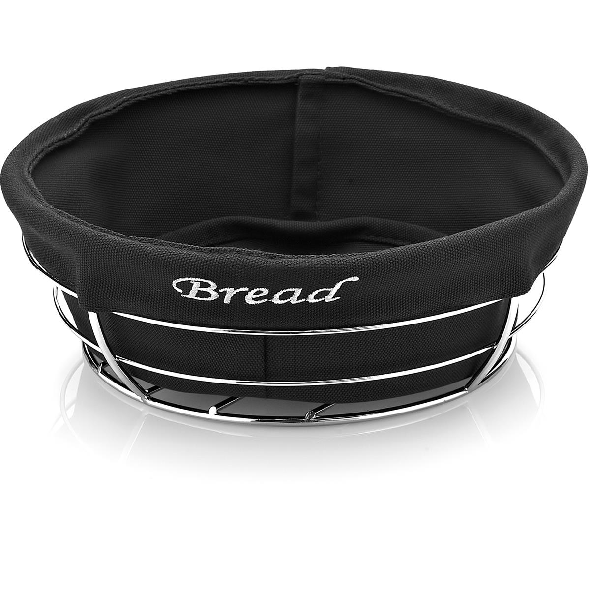 Biradlı Brd-Hw179 Siyah Bezli Yuvarlak Ekmek Sepeti 23X23X8,5 Cm BiradlıBR.BRD-HW179