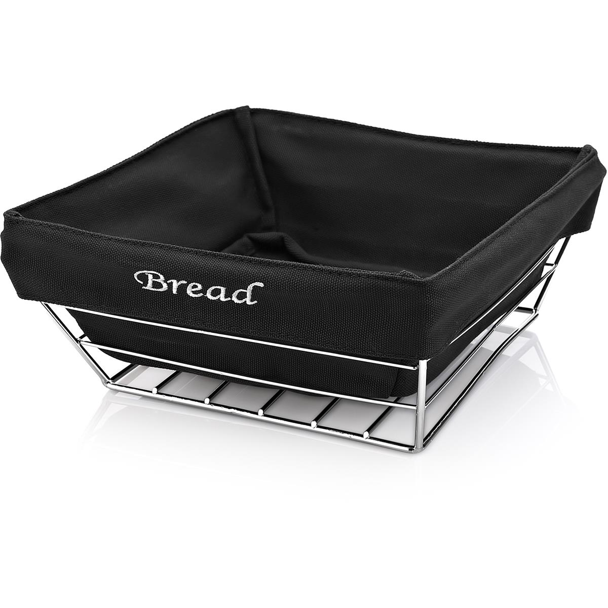 Biradlı Brd-Hw180 Siyah Bezli Kare Ekmek Sepeti 22X22X9 Cm BiradlıBR.BRD-HW180