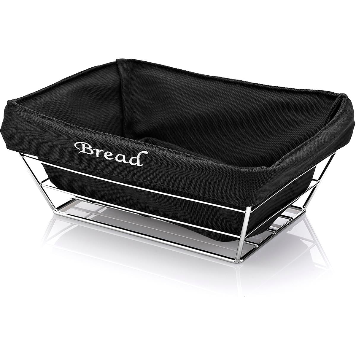 Biradlı Brd-Hw182 Siyah Bezli Dikdörtgen Ekmek Sepeti 22X16X7,5 Cm BiradlıBR.BRD-HW182