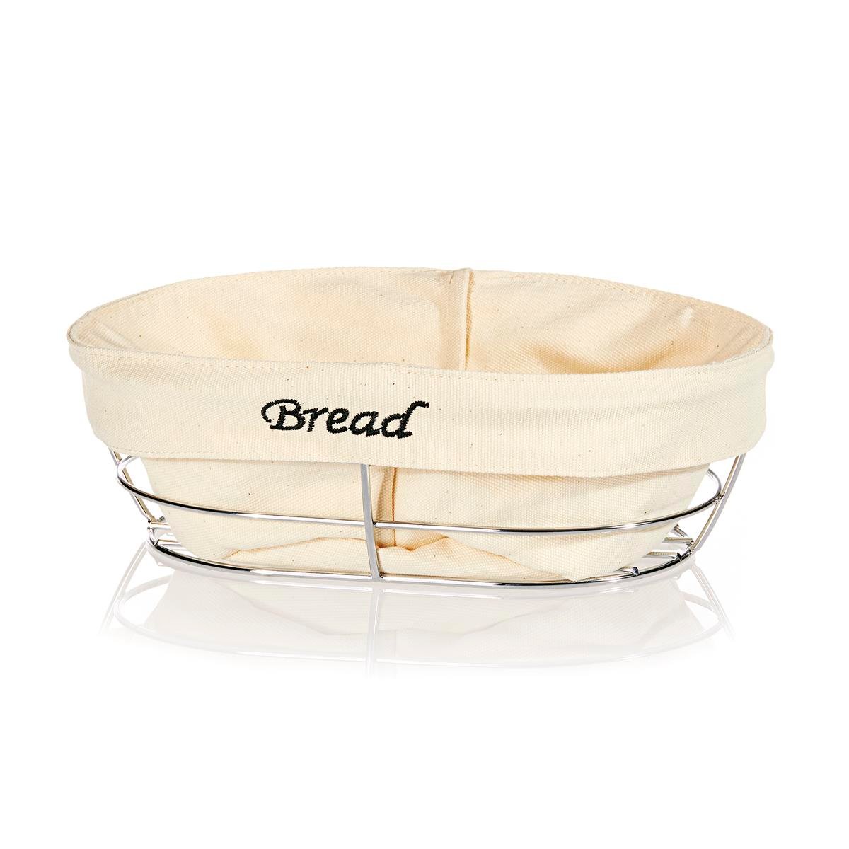 Biradlı Brd-Hw186B Beyaz Bezli Oval Ekmek Sepeti 26X17X6,5 Cm BiradlıBR.BRD-HW186B