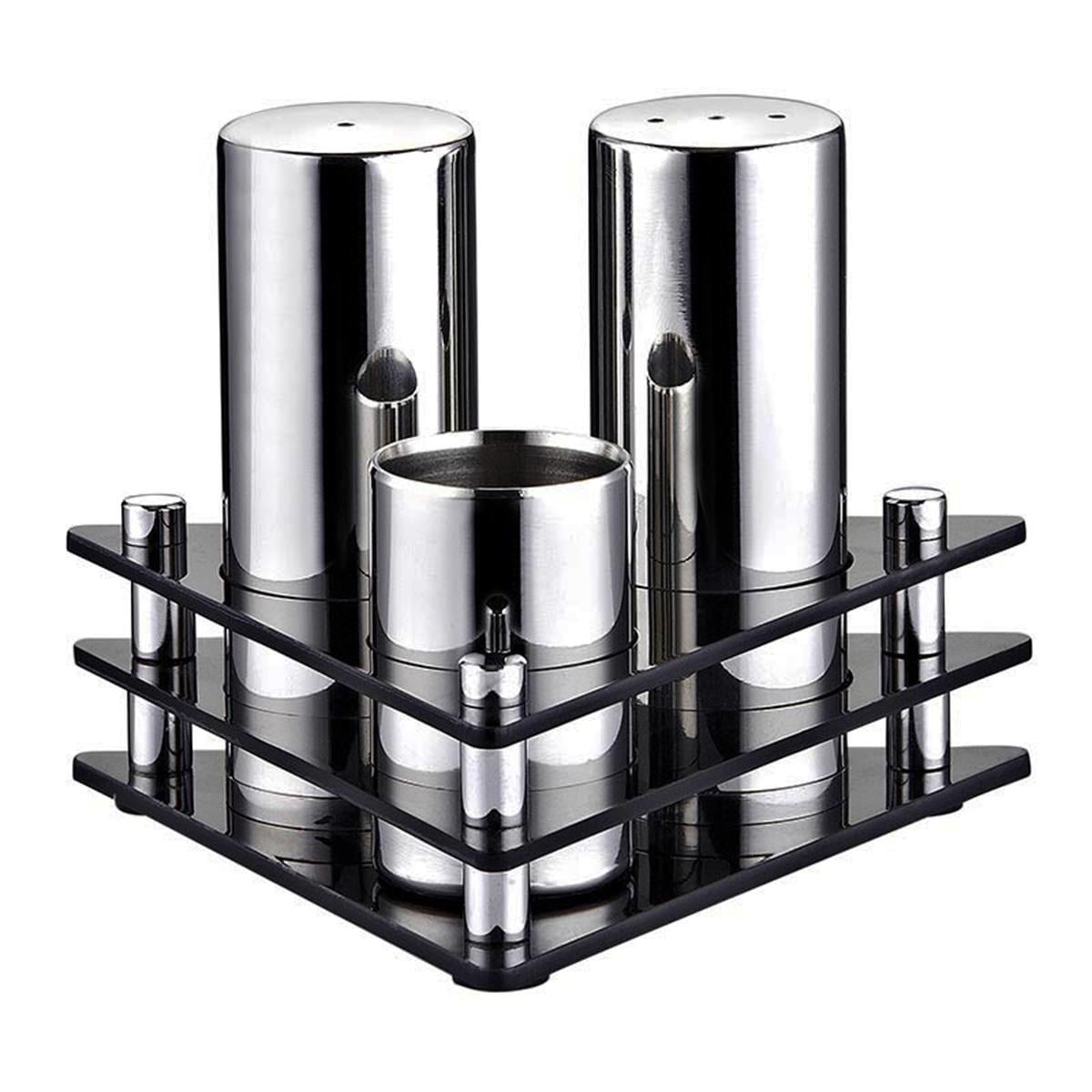 Biradlı Grv-01 3 Lü Üçgen Pleksi Standlı Tuzluk Takımı Mat-ParlakBiradlıBR.GRV-01