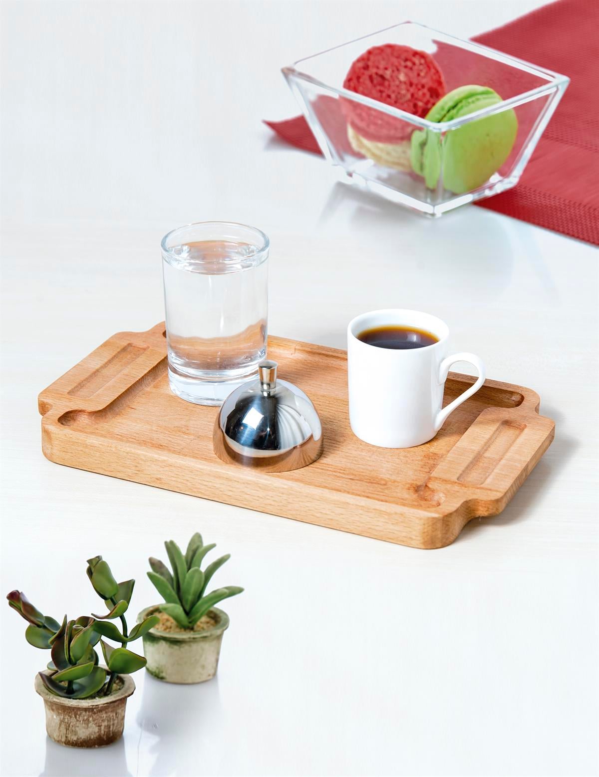 Biradlı Grv-306 Ahşap Standlı Dikdörtgen T.Kahve Sunum Seti 25X15X1,8 Cm BiradlıBR.GRV-306