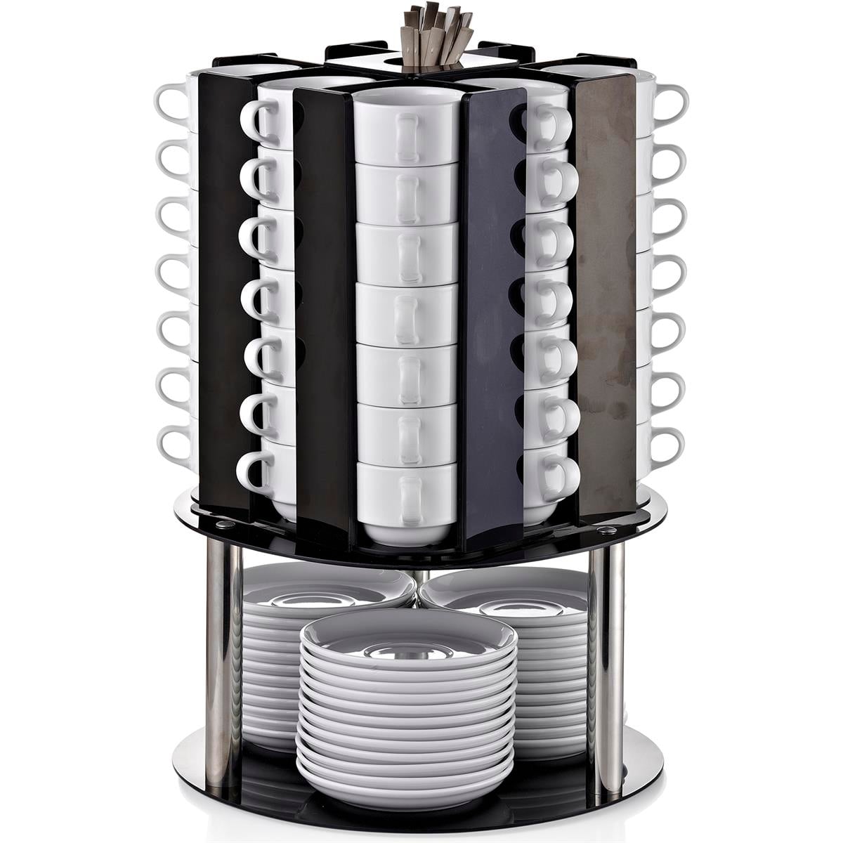 Biradlı Grv-Fs-01 Döner Fincan Standı Tabaklı Kapasite 56 AdetBiradlıBR.GRV-FS-01