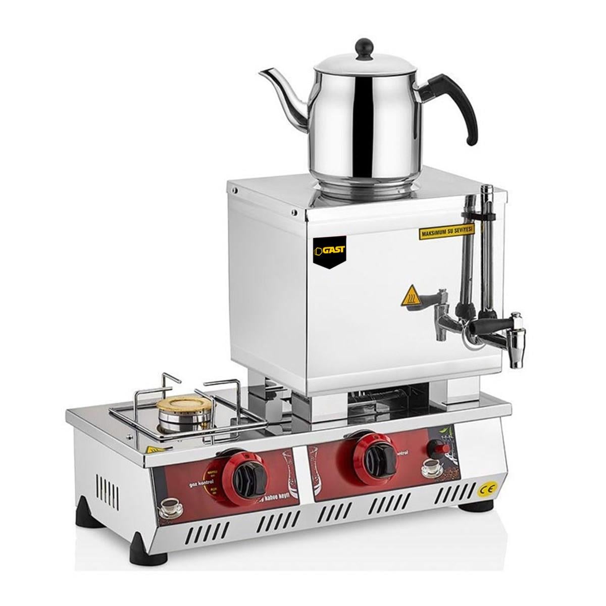 Gast N10 15 Model Tek Demlikli Gazlı CE 13 lt Kahveci Takımlı Çay KazanıGastGAST.N10