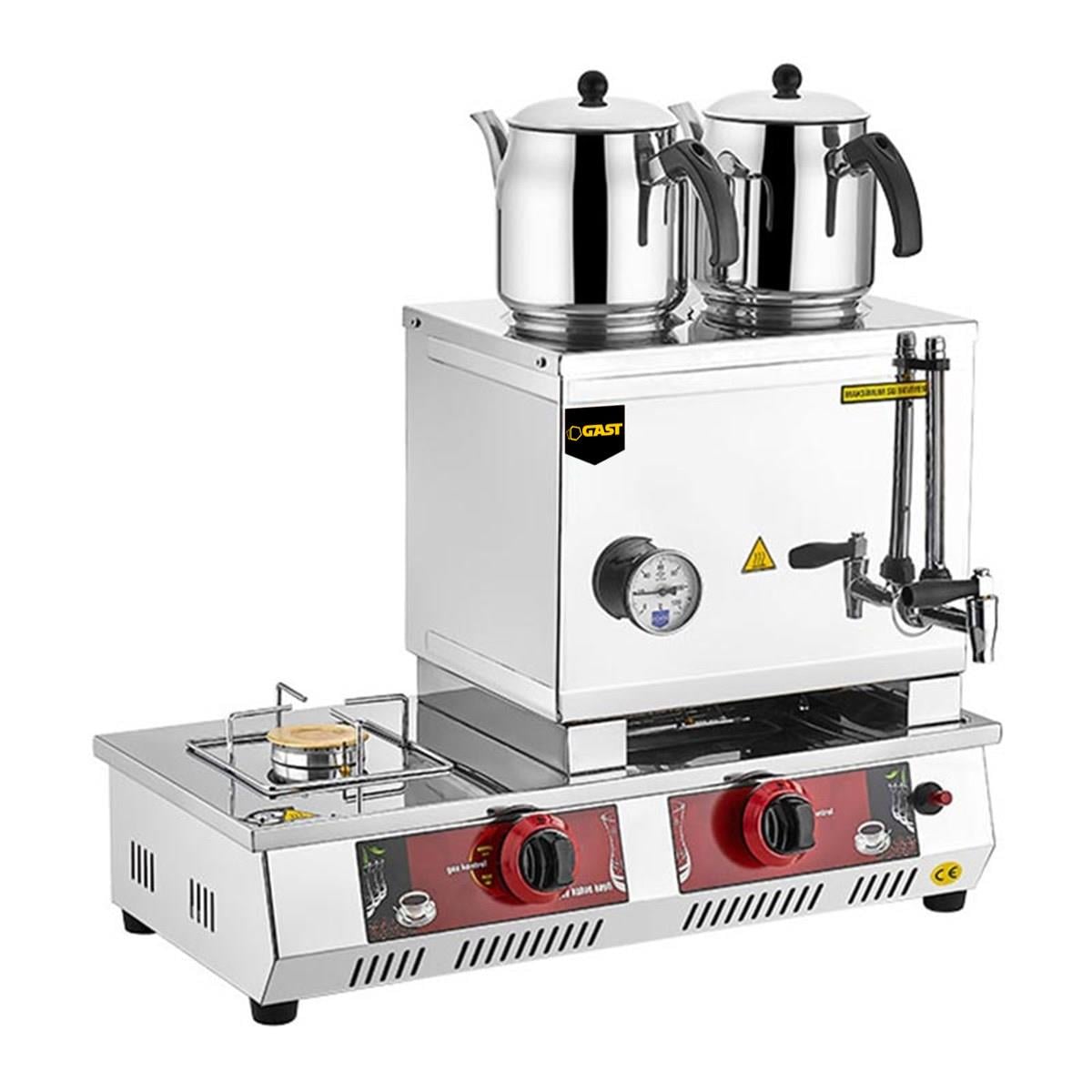 Gast N11 30 Model Çift Demlikli Gazlı CE 23 lt Kahveci Takımlı Çay KazanıGastGAST.N11