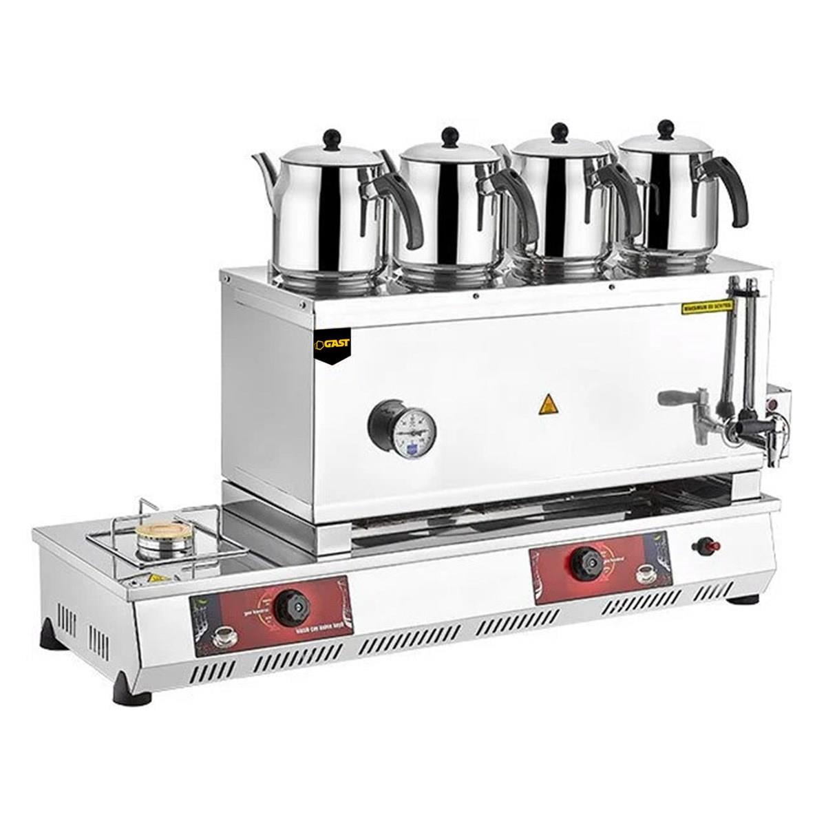 Gast N14 85 Model Dört Demlikli Gazlı CE 58 lt Kahveci Takımlı Çay KazanıGastGAST.N14