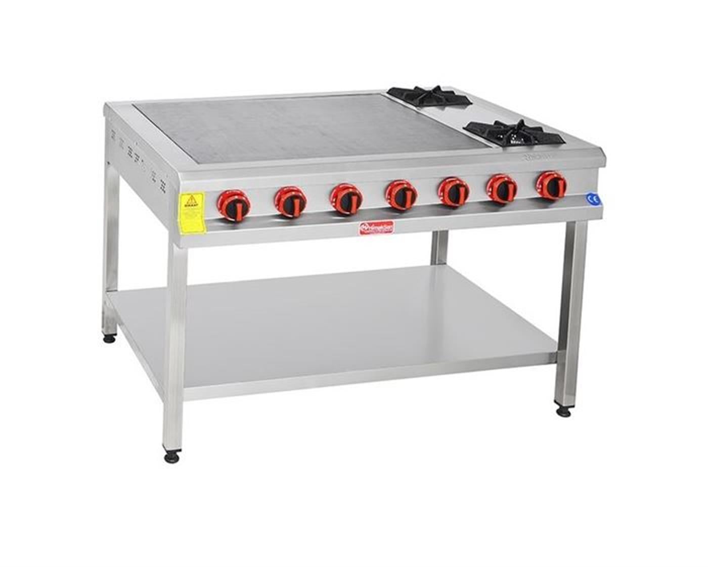 Himaksan BZSOG120 2 Ocak + Pleyt Taban Raflı Bazlama Ocağı Gazlı Dg-CeHimaksanHMK-BZSOG120