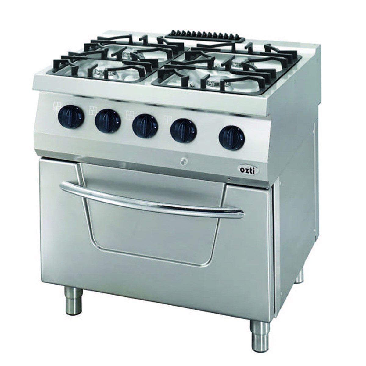 Öztiryakiler 700 Seri Kuzine Fırınlı Gazlı 4 Açık Ateş 80*70*85 (Ls)-4X7,5Kw+7Kw Gazlı Fırın