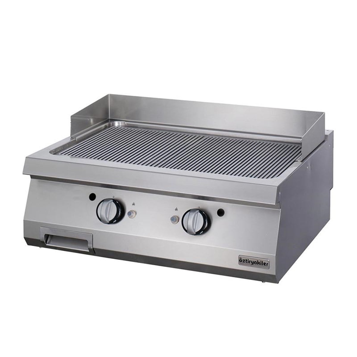 Öztiryakiler 700 Seri Set Üstü Grill Plate Oluklu Gazlı 80*70*30-Sert Krom Kaplı