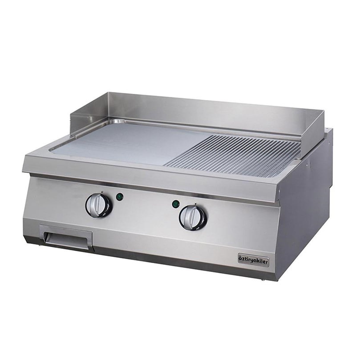 Öztiryakiler 900 Seri Set Üstü Grill Plate Y.Oluklu Elektrikli 80*90*30-Sert Krom Kaplı