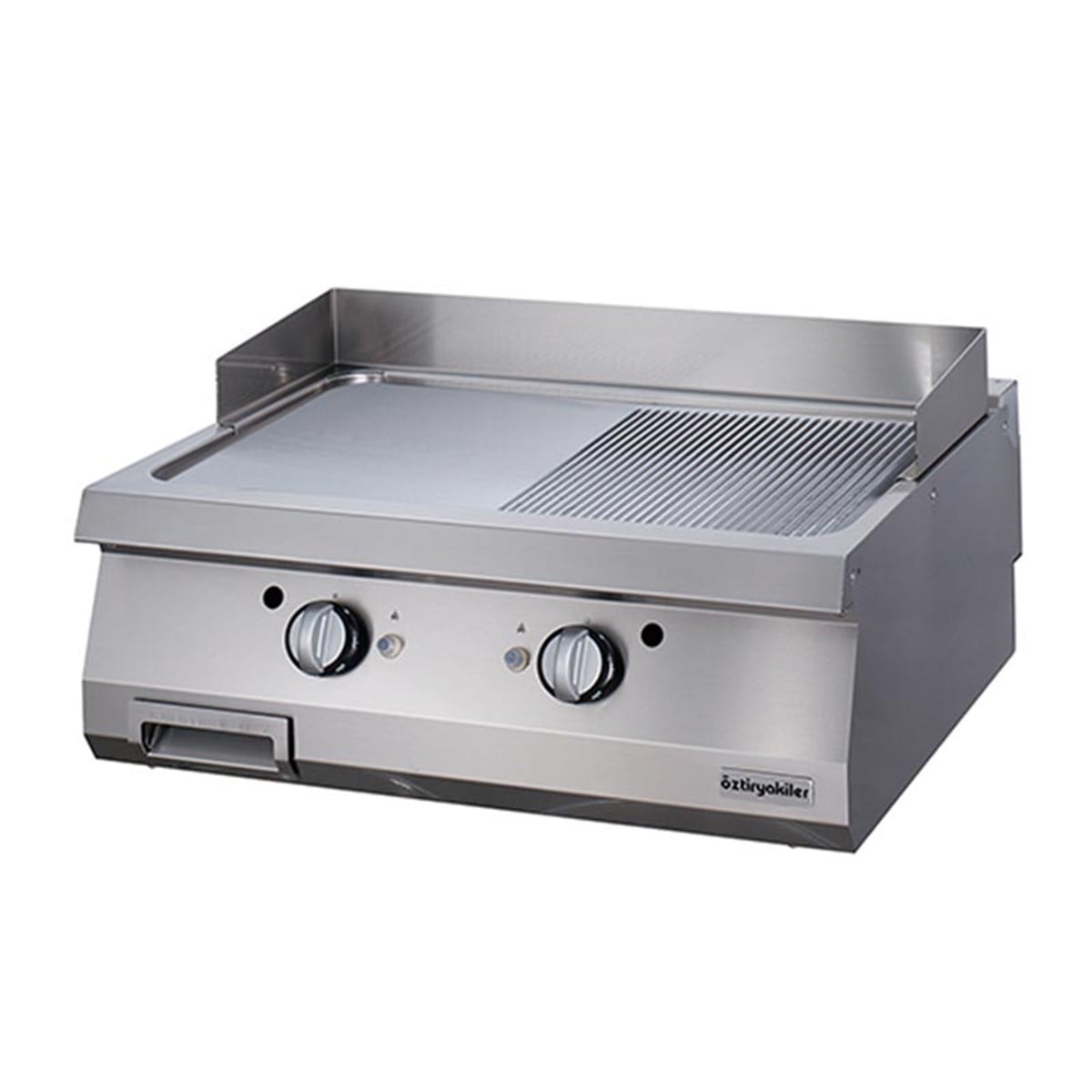 Öztiryakiler 900 Seri Set Üstü Grill Plate Y.Oluklu Gazlı 80*90*30-Sert Krom Kaplı
