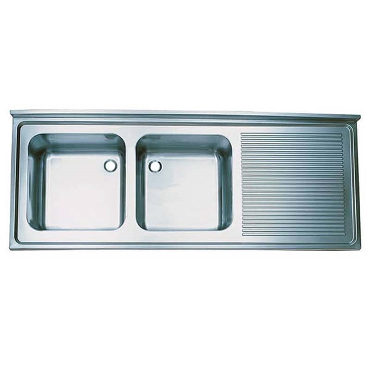 Öztiryakiler Tablalı Evye 190*60 Çift Göz Sağ Damlalıklı 50*40*25 Gözlü 1,00 Mm