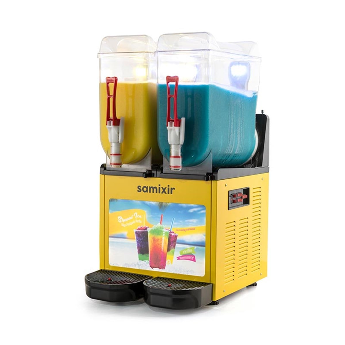 Samixir 12+12 L Slush Twın Allure Buzlu İçecek Dispenseri Sarı-R404-50Hz
