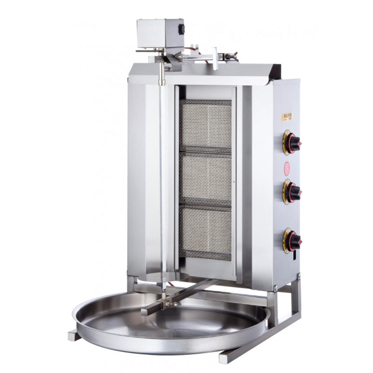 SilverInox 2165-U3L 3 Radyanlı Üstten Motorlu LPG li Döner Ocağı CE BelgeliSilverInoxIG.2165-U3L