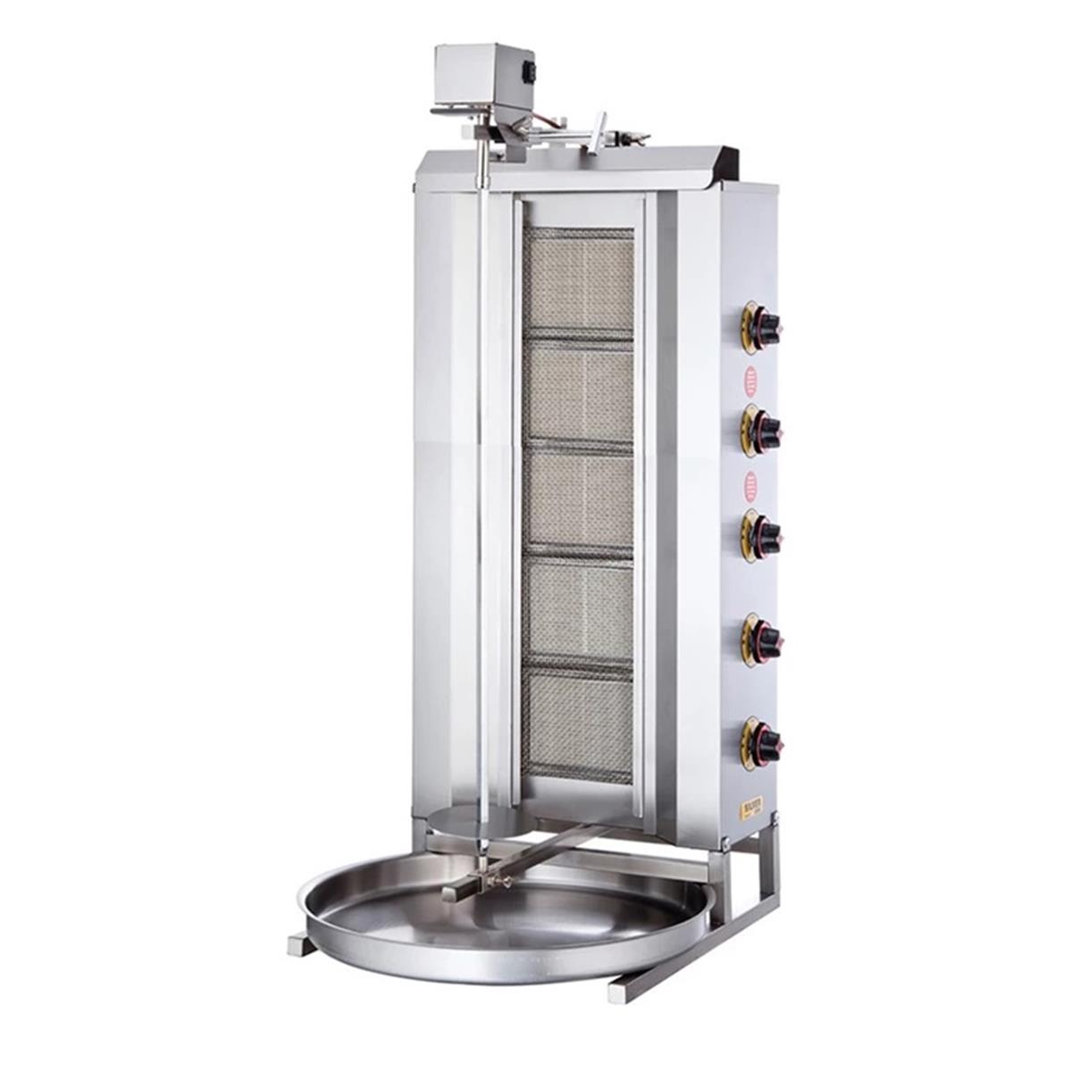 SilverInox 2167-U5L 5 Radyanlı Üstten Motorlu LPG li Döner Ocağı CE BelgeliSilverInoxIG.2167-U5L