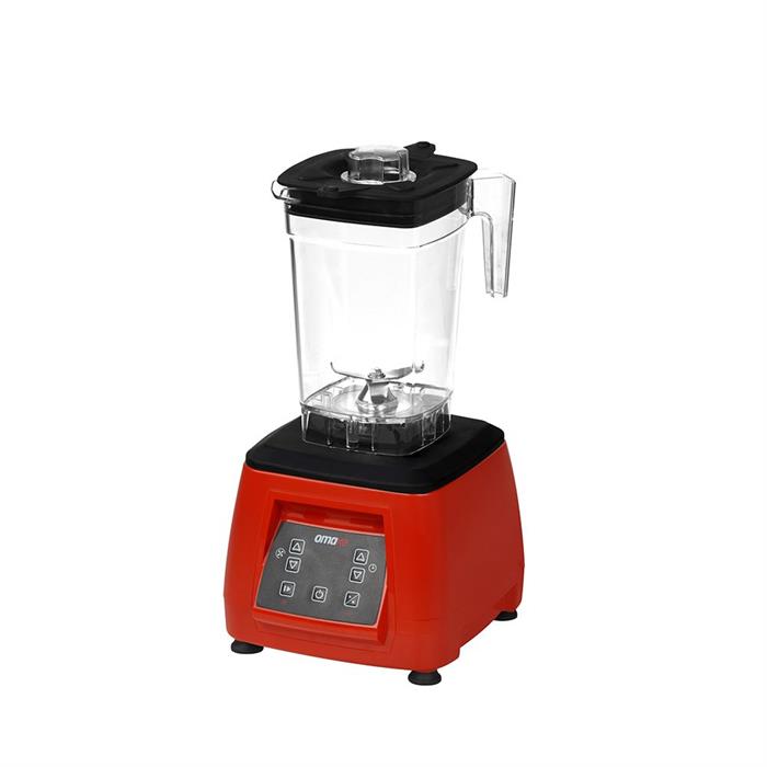 Omake 2 L Kapak Sensörsüz Şeffaf Hazneli Dijital Bar Blender 2200W Kırmızı