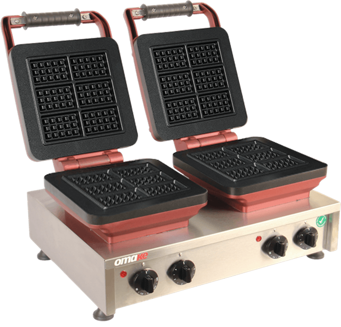 Omake Brüksel 3x5 Mini Model Zamanlayıcılı Manuel Çiftli Waffle Makinesi