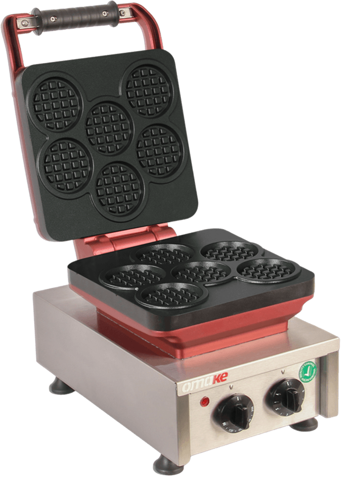 Omake Coin Model Zamanlayıcılı Manuel Waffle Makinesi